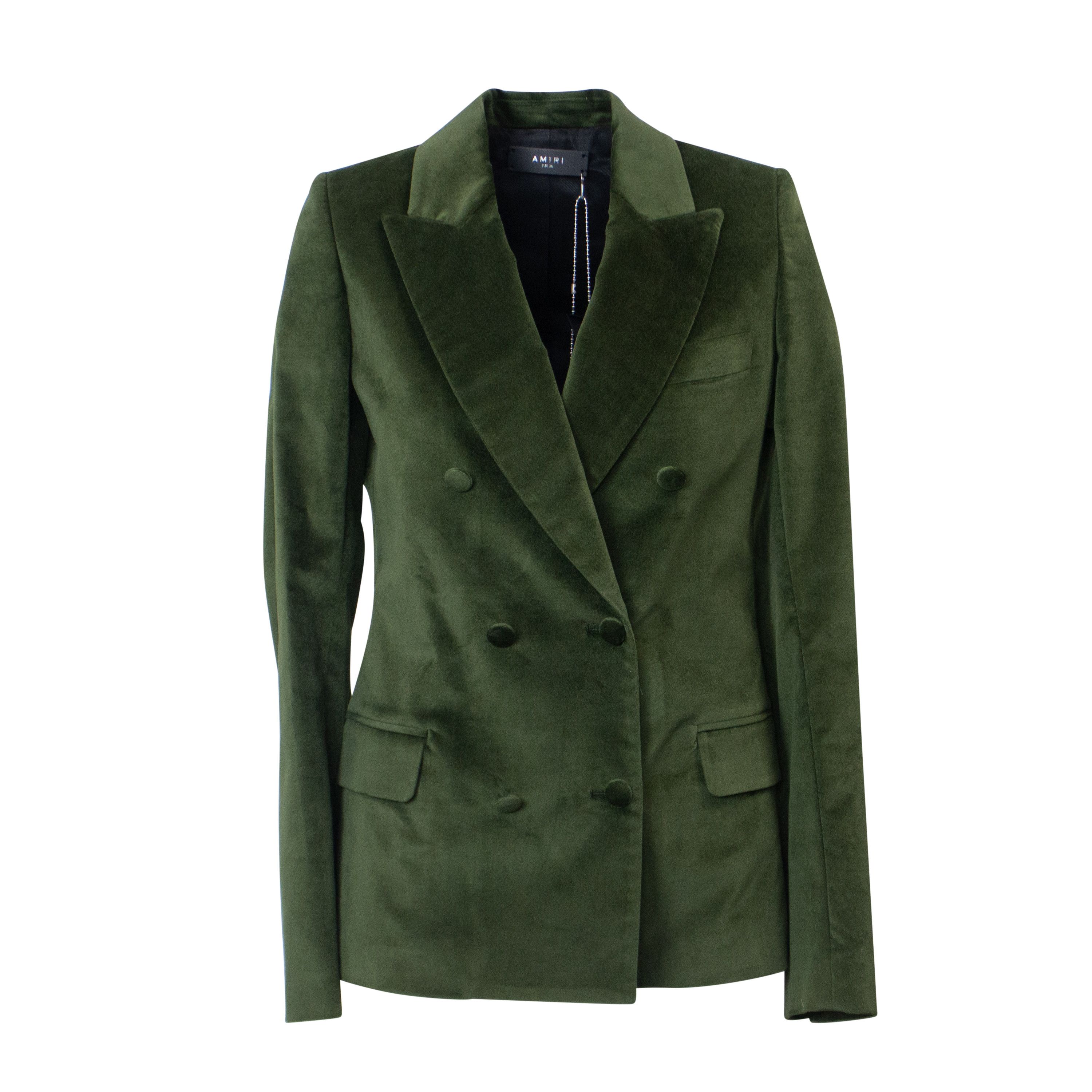 image of Amiri Green Velvet Oversize Blazer Size 2/38, Women's