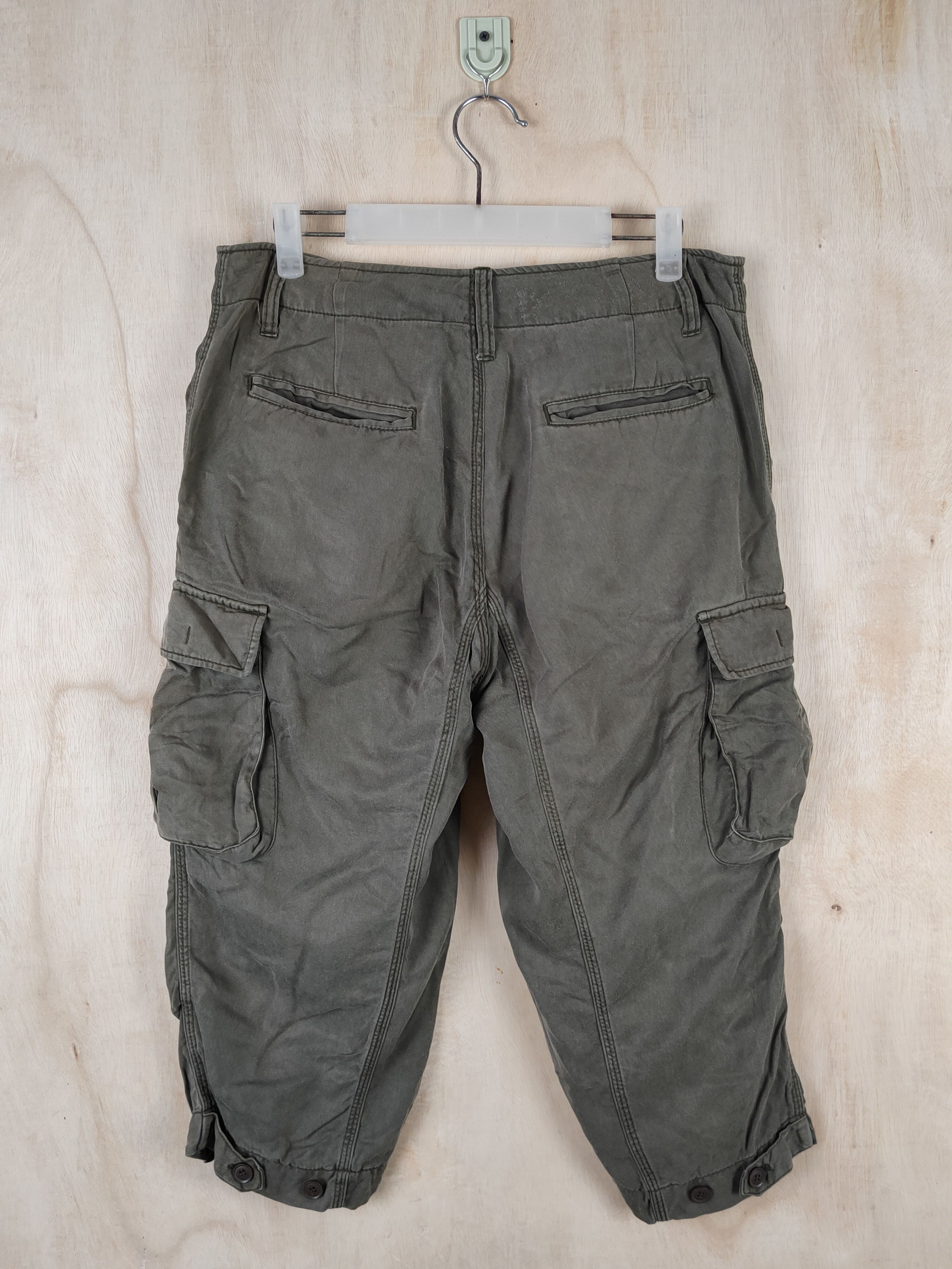 Japanese Brand Earth Music&Ecology Olive Multipocket Short Pants #S2531 Size 31" - 7 Thumbnail