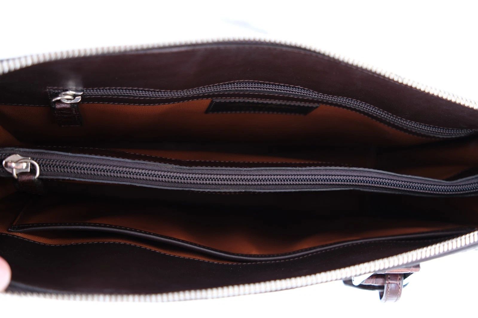 Testoni New A. Testoni Alligator Exotic Chocolate Brown Briefcase Size ONE SIZE - 8 Thumbnail