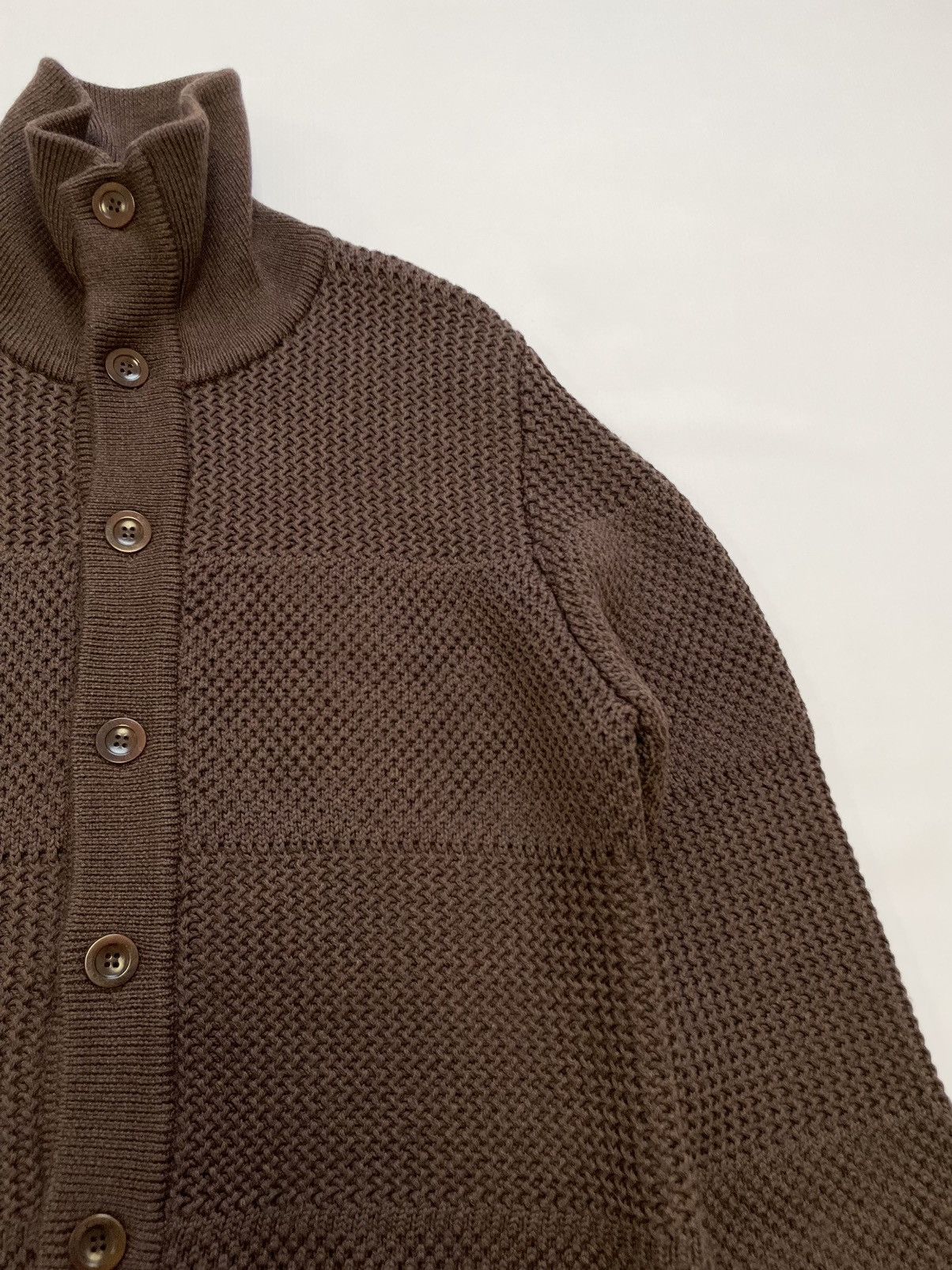 Maison Margiela A/W 09 Chunky Panelled Brown Knit Sweater Size US L / EU 52-54 / 3 - 8 Thumbnail