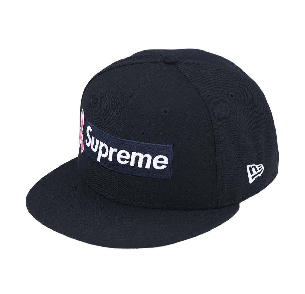 7 1/2 Supreme Breast Cancer Awareness Box Logo Hat Navy Blue