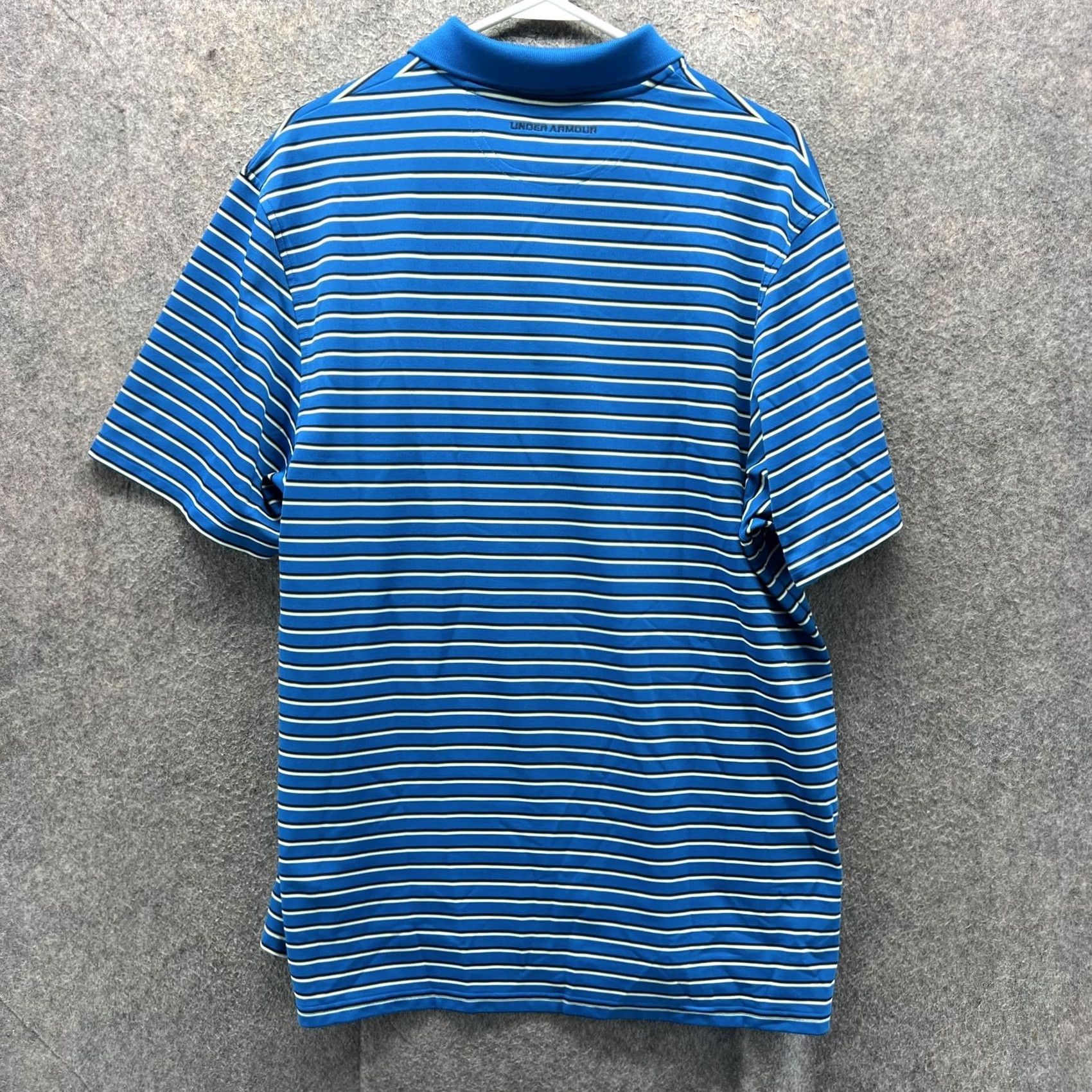 Under Armour Under Armour Polo Shirt Mens L Blue Striped HeatGear Golf Performance Size US L / EU 52-54 / 3 - 2 Thumbnail