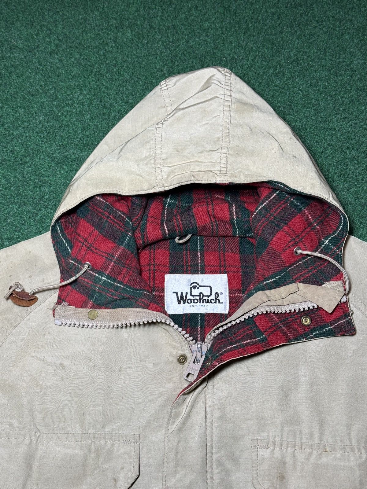 Woolrich Woolen Mills Vintage 80s 90s Woolrich Jacket Beige Plaid L USA Coat Size L / US 10 / IT 46 - 2 Thumbnail