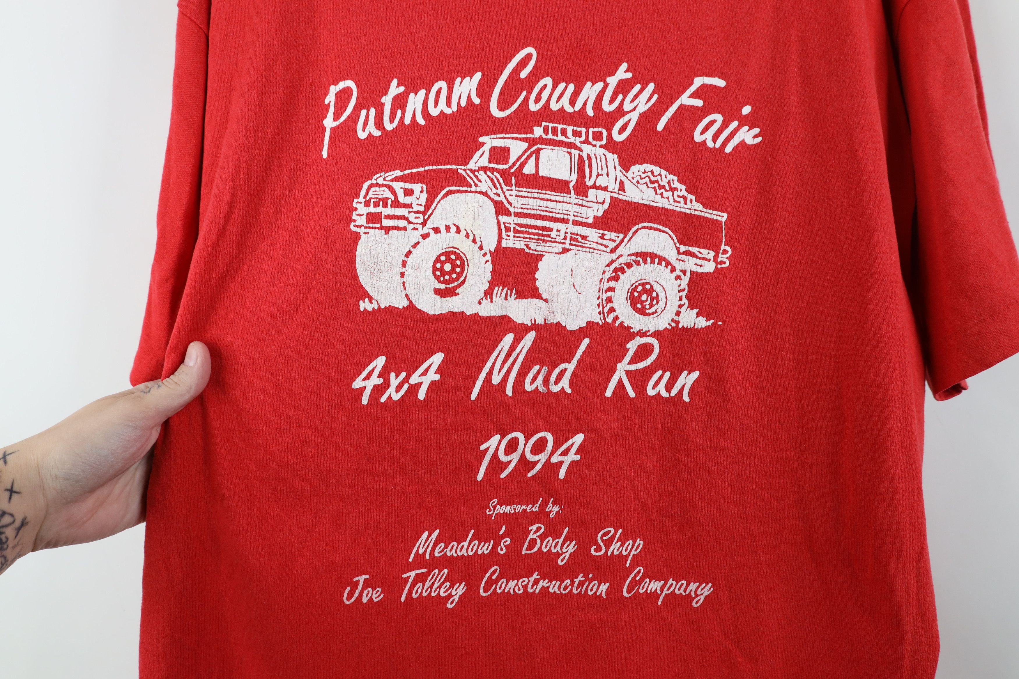 Vintage Vintage 90s County 4x4 Mud Run Monster Truck T-Shirt USA Size US XL / EU 56 / 4 - 4 Thumbnail