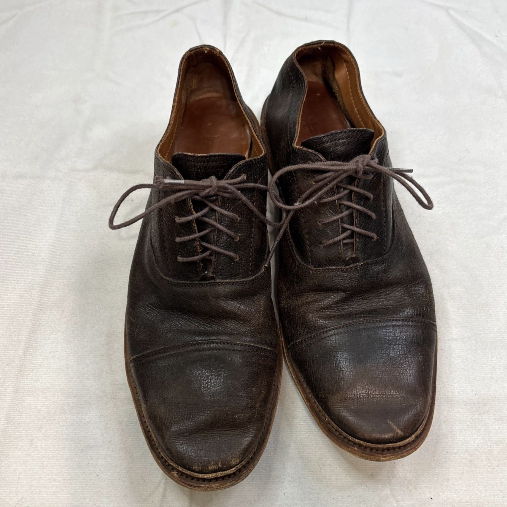 Frye Frye Paul Bal Men's Dress Oxford Cap Toe Shoes Brown Leather 12D Size 12D Mens Shoes Size 12 Brown Leather Oxford Cap Toe Frye Paul Bal Size ONE SIZE - 3 Thumbnail