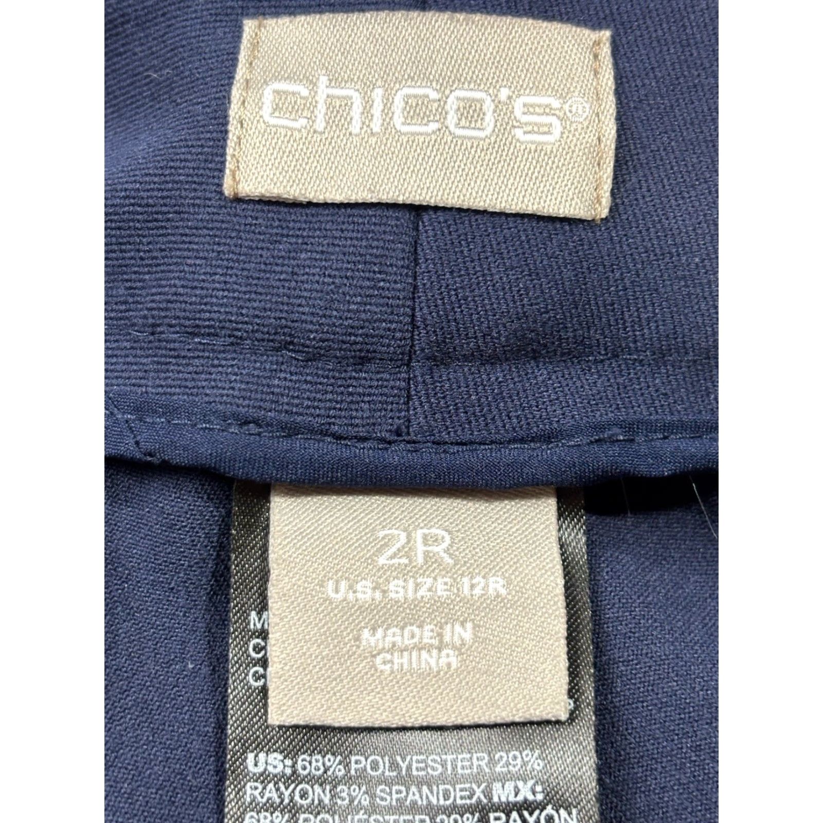 Vintage Chicos Knit Wide Leg Pants Sz 2 US 12 Women’s Navy Stretch Career Capsule Size 34" / US 12 / IT 48 - 5 Thumbnail