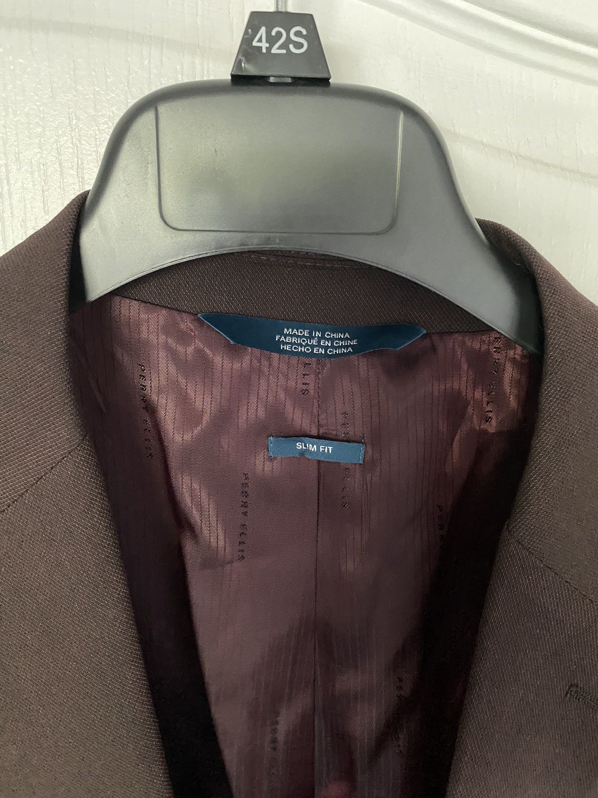Perry Ellis Dark Brown (Port) Suit Jacket Size 42S - 7 Thumbnail