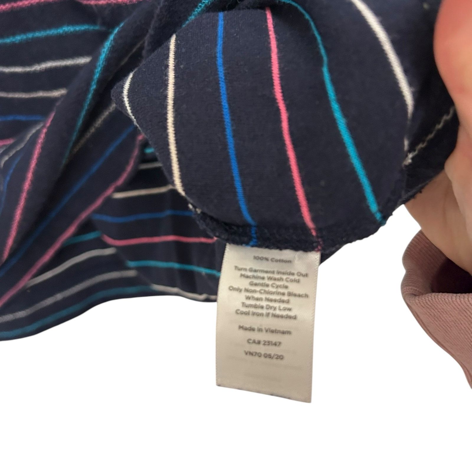 Other T by Talbots Navy Striped Popover Sweater Sz M Size M / US 6-8 / IT 42-44 - 3 Thumbnail