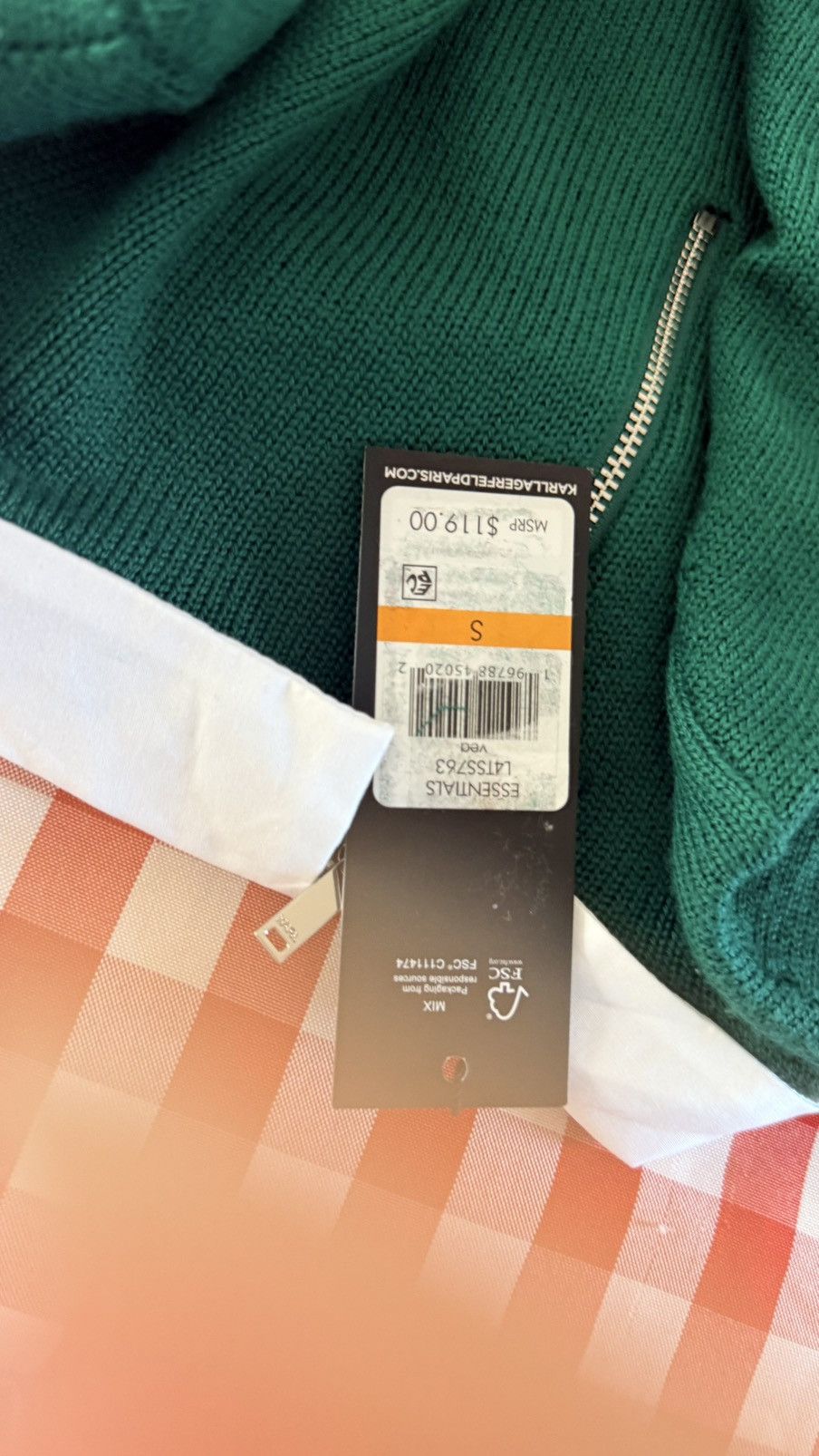 Karl Lagerfeld Karl Lagerfeld Green Sweater with Black Details | Size S Size S / US 4 / IT 40 - 7 Thumbnail