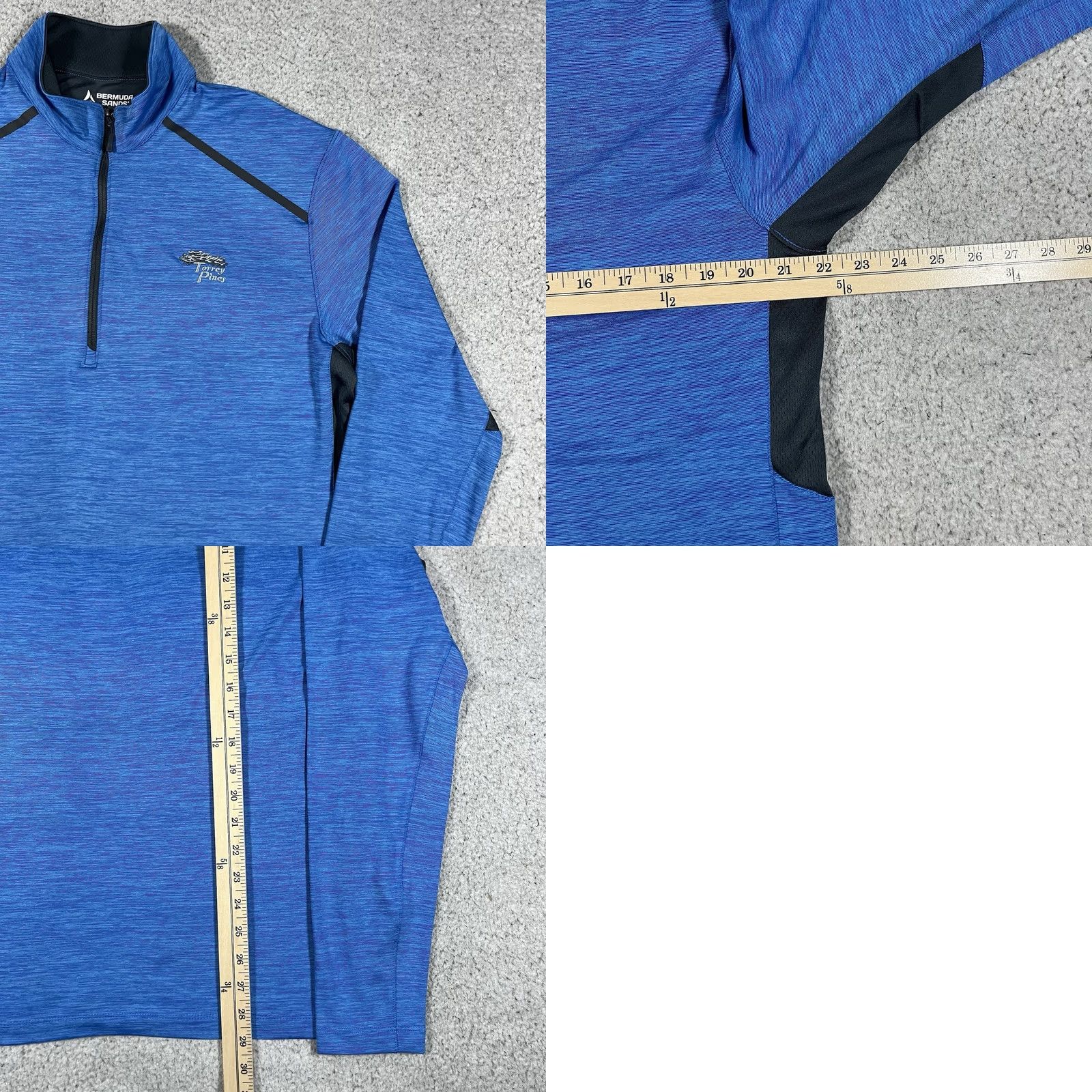 Vintage Bermuda Sands Torrey Pines 1/4 Zip Pullover Mens M Blue Jacket Golf Performance Activewear Shirt Jacket Size US M / EU 48-50 / 2 - 9 Thumbnail