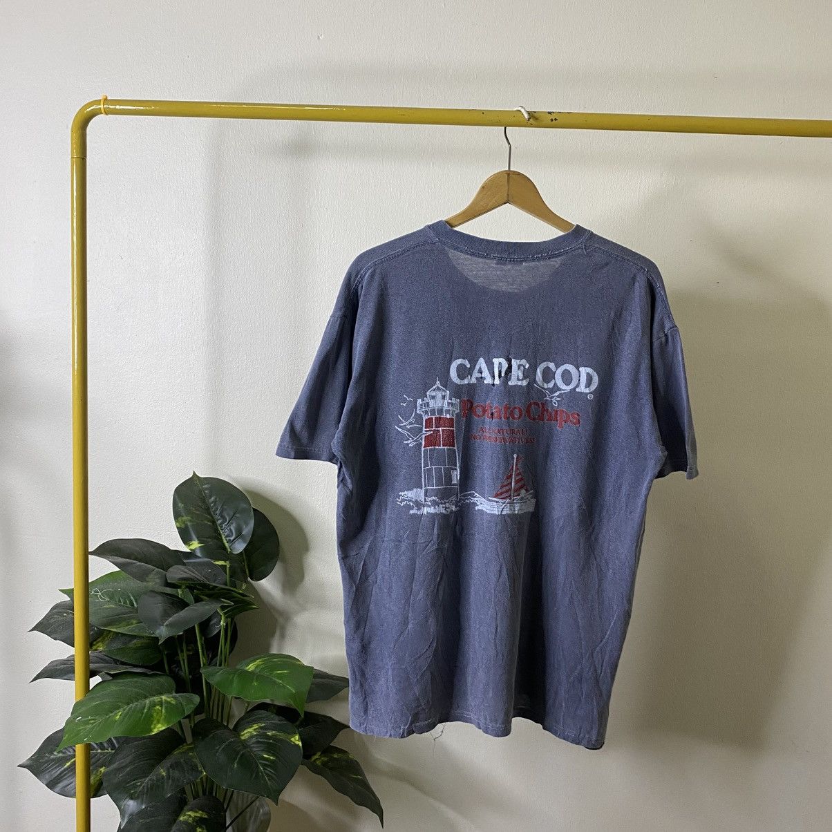 Vintage 1990s Cape Cod Potato Chip Promo T Shirt Faded Grey Size US L / EU 52-54 / 3 - 1 Thumbnail