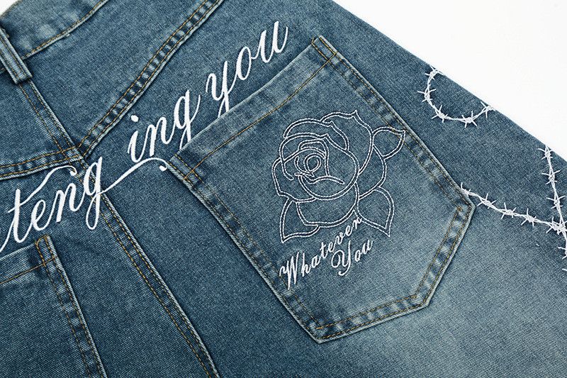Vintage American retro washed distressed curved jeans Size US 32 / EU 48 - 4 Thumbnail