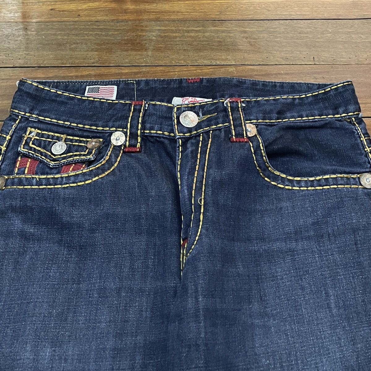 Other Rare Design Vintage Brand True Religion Flared Jeans 1990s Size US 33 - 3 Thumbnail