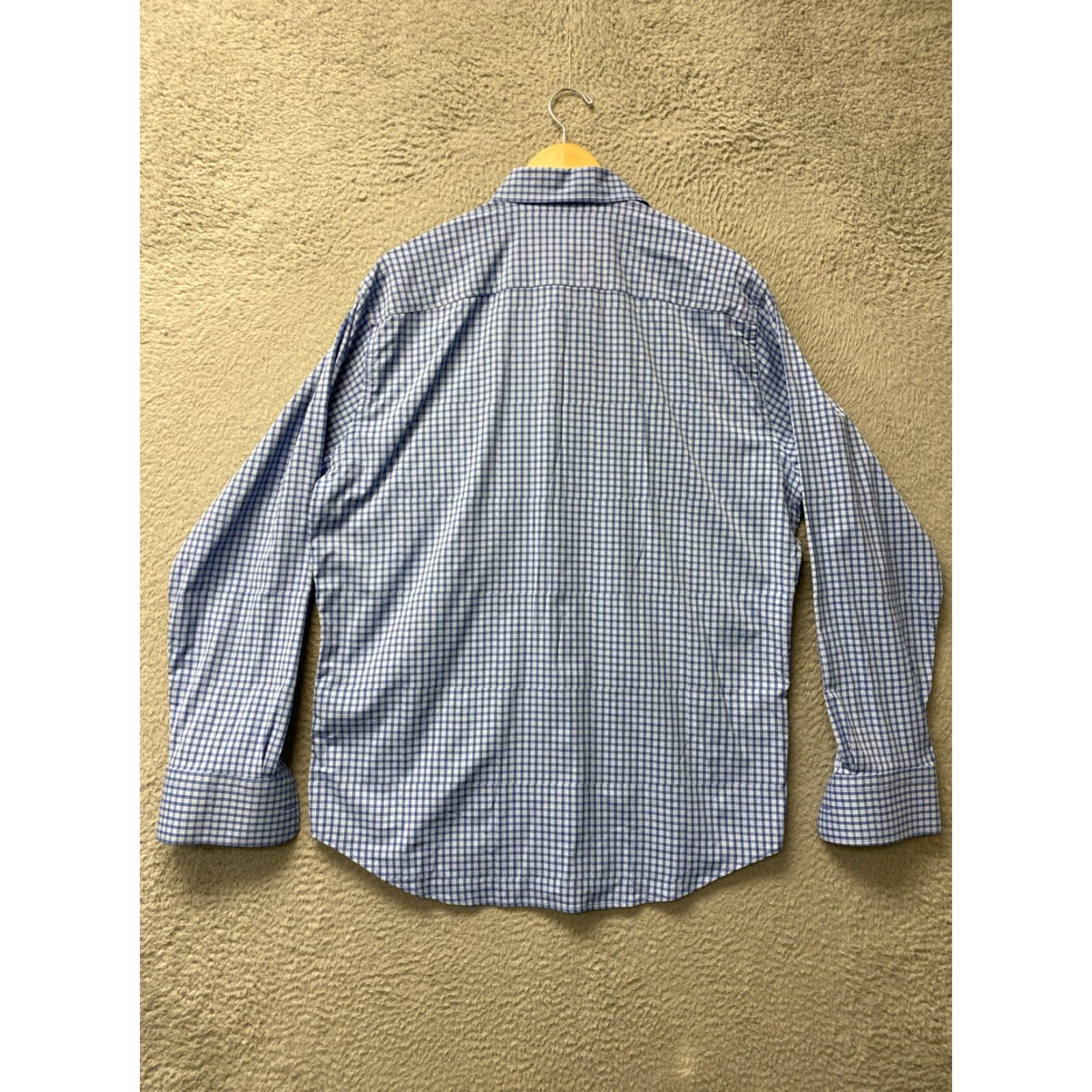 Peter Millar VINTAGE Peter Millar Summer Comfort Performance Button Up Shirt Men Large Long Sleeve Check Blue Nylon Spandex Size US L / EU 52-54 / 3 - 7 Thumbnail
