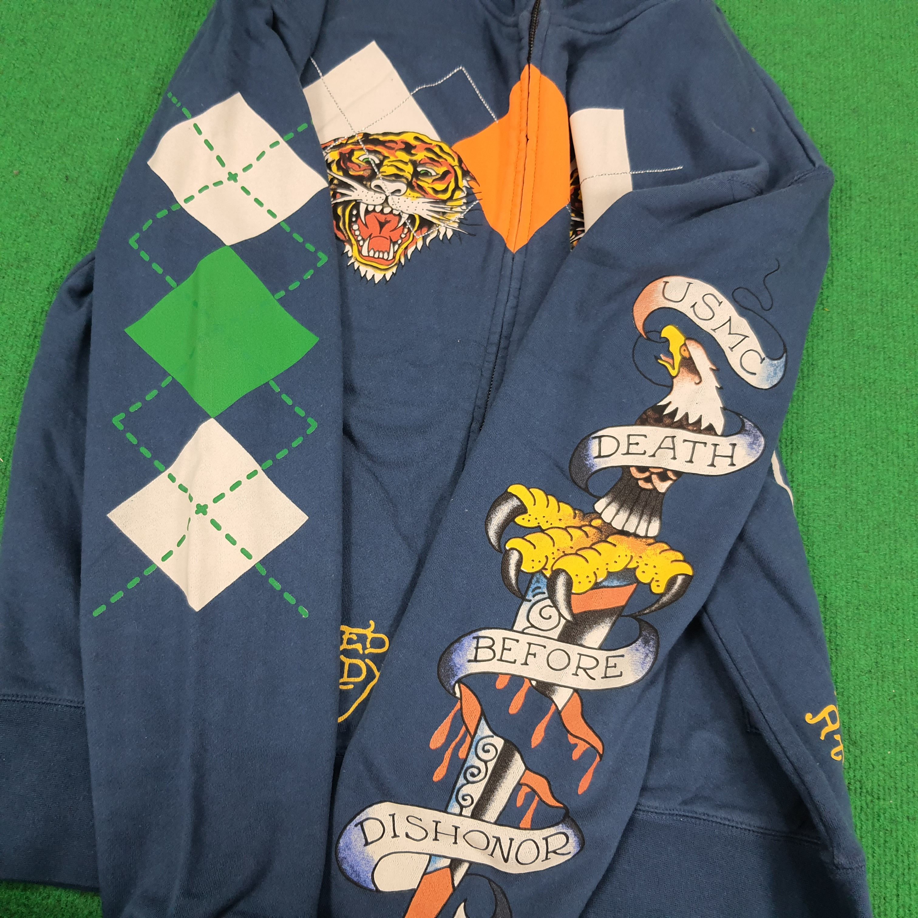 Christian Audigier × Ed Hardy × Vintage Vintage Ed Hardy by Christian Audigier Fullprint Sweatshirt Size US L / EU 52-54 / 3 - 6 Thumbnail