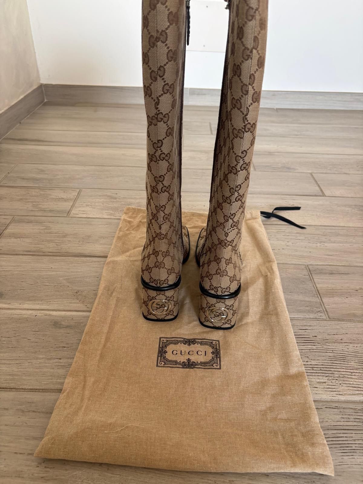 Gucci Gucci GG Supreme Canvas Knee Hight Boots Size US 11 / IT 41 - 4 Thumbnail