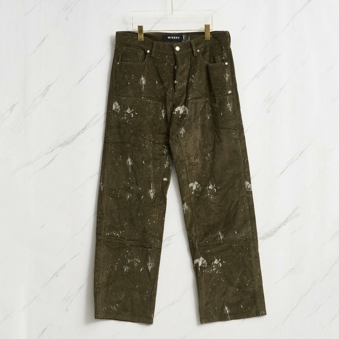 Misbhv MISBHV Men's Corduroy Distressed Casual Pants Size US 35 - 1 Thumbnail