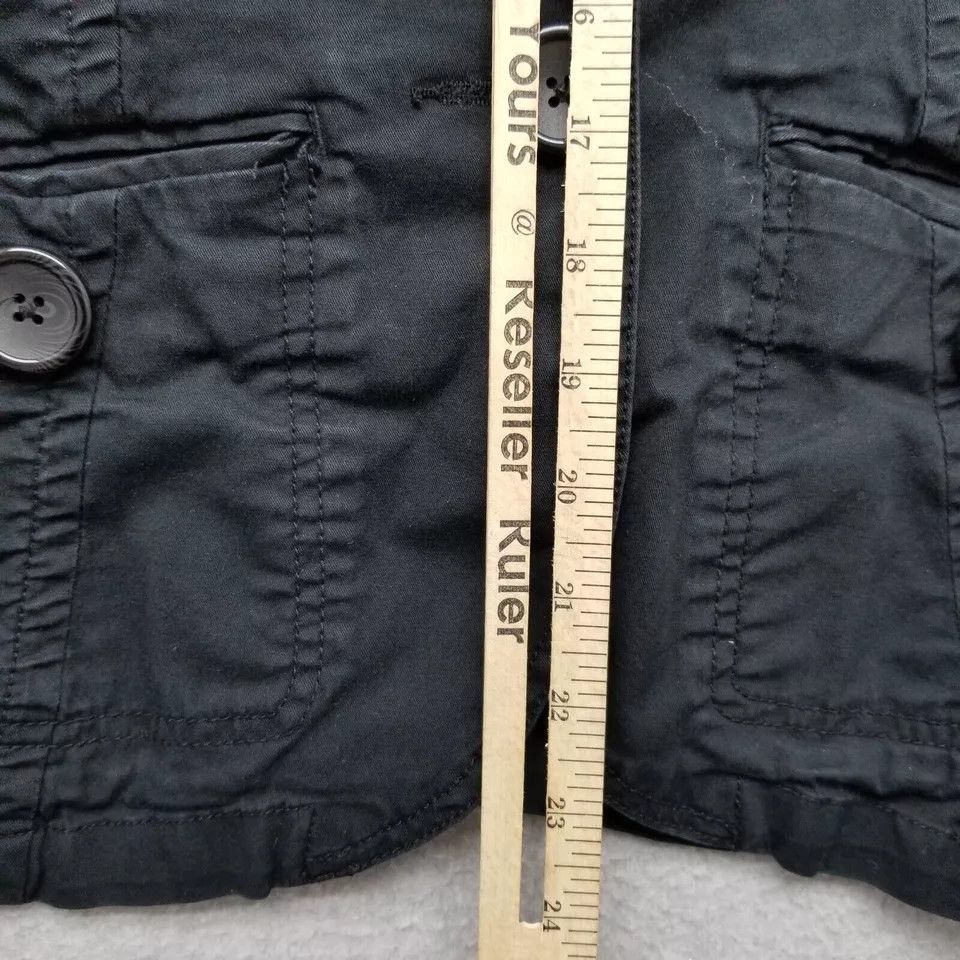 H&M H&M Jacket Womens 10 Black Buttons Pockets Belt Casual Size L / US 10 / IT 46 - 5 Thumbnail