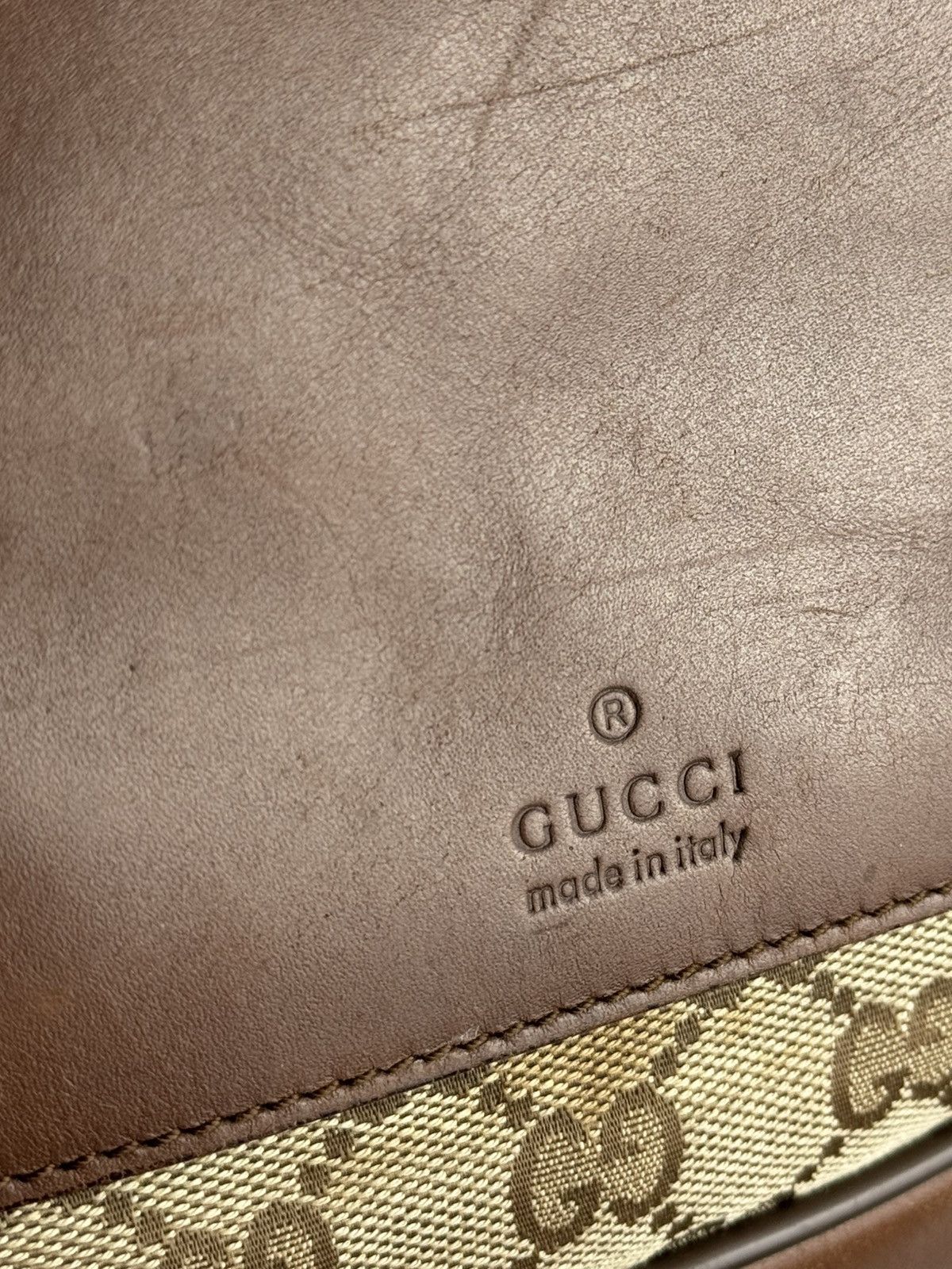 Gucci Vintage Gucci GG Shoulder Canvas Leather Bag Beige 019-0533 Size ONE SIZE - 5 Thumbnail