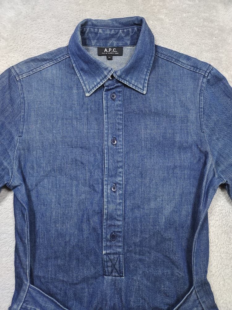 A.P.C. A.P.C INDIGO DENIM MINI DRESS BELTED SIZE 36 Size XS / US 0-2 / IT 36-38 - 3 Thumbnail