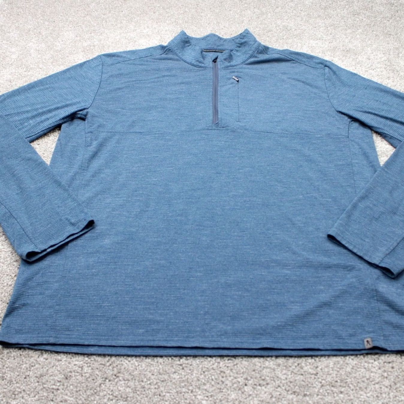 Royal Robbins Royal Robbins Sweatshirt Mens XL Blue 1/4 Zip Fleece Polyester Stretch L/S Mock Neck Pullover Active Outdoor Hiking Regular Fit Vintage No Size US XL / EU 56 / 4 - 2 Thumbnail