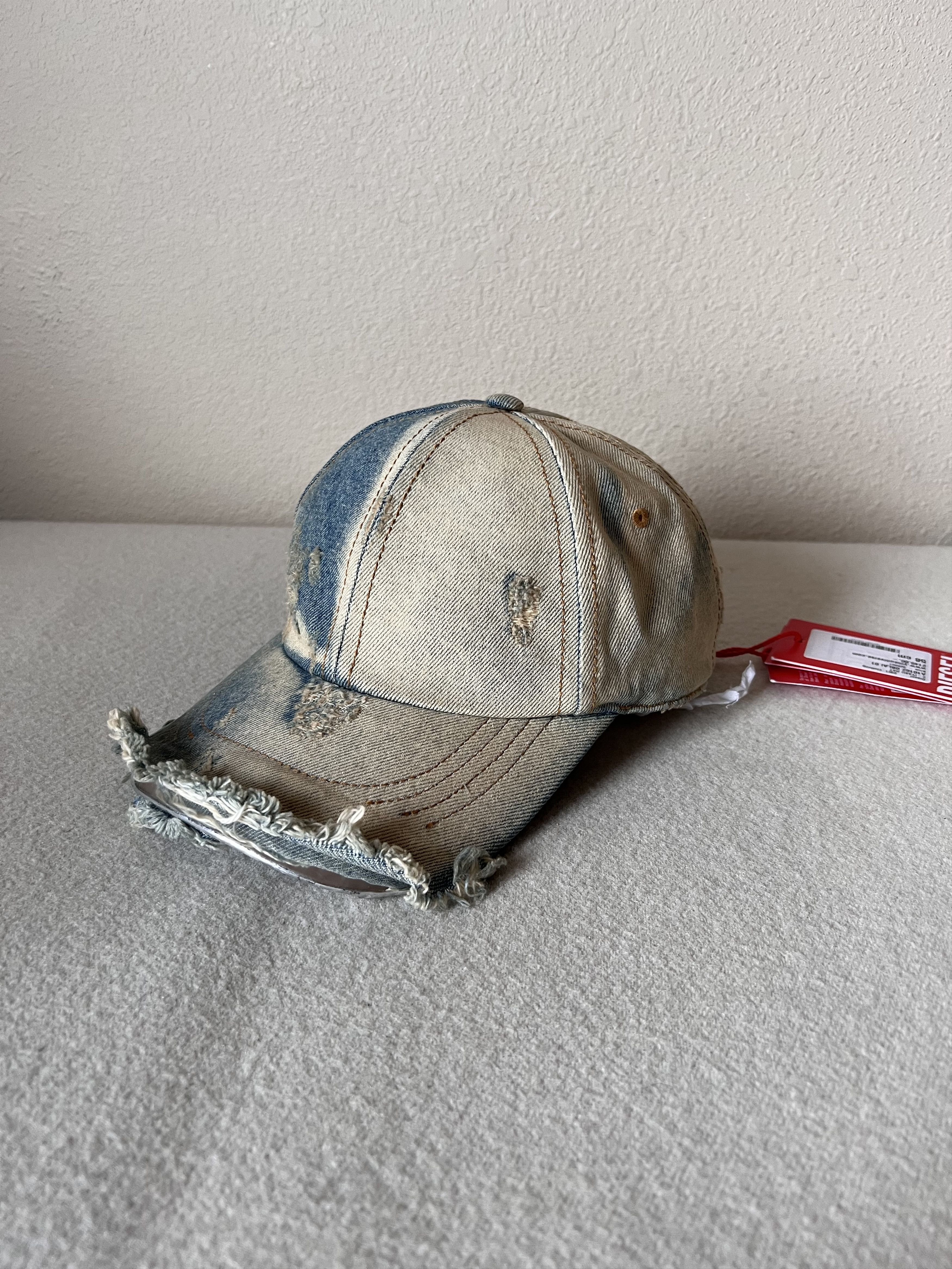 image of Diesel C-Iyasu Distressed Hat in Blue, Men's