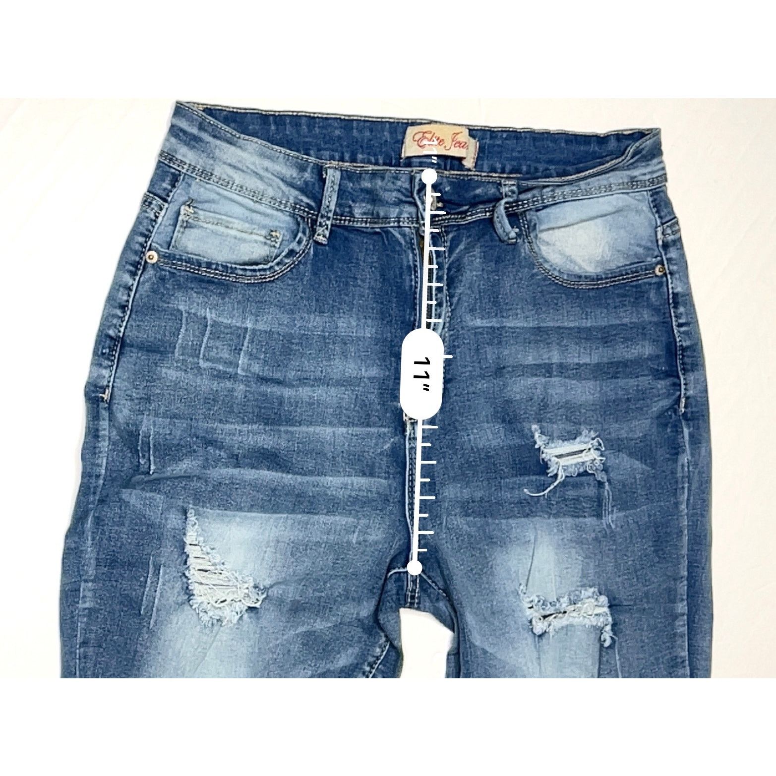 Other Elite Jeans Ripped Destroyed Blue Jeans High Rise Punk 13/14 Size 28" / US 6 / IT 42 - 6 Thumbnail