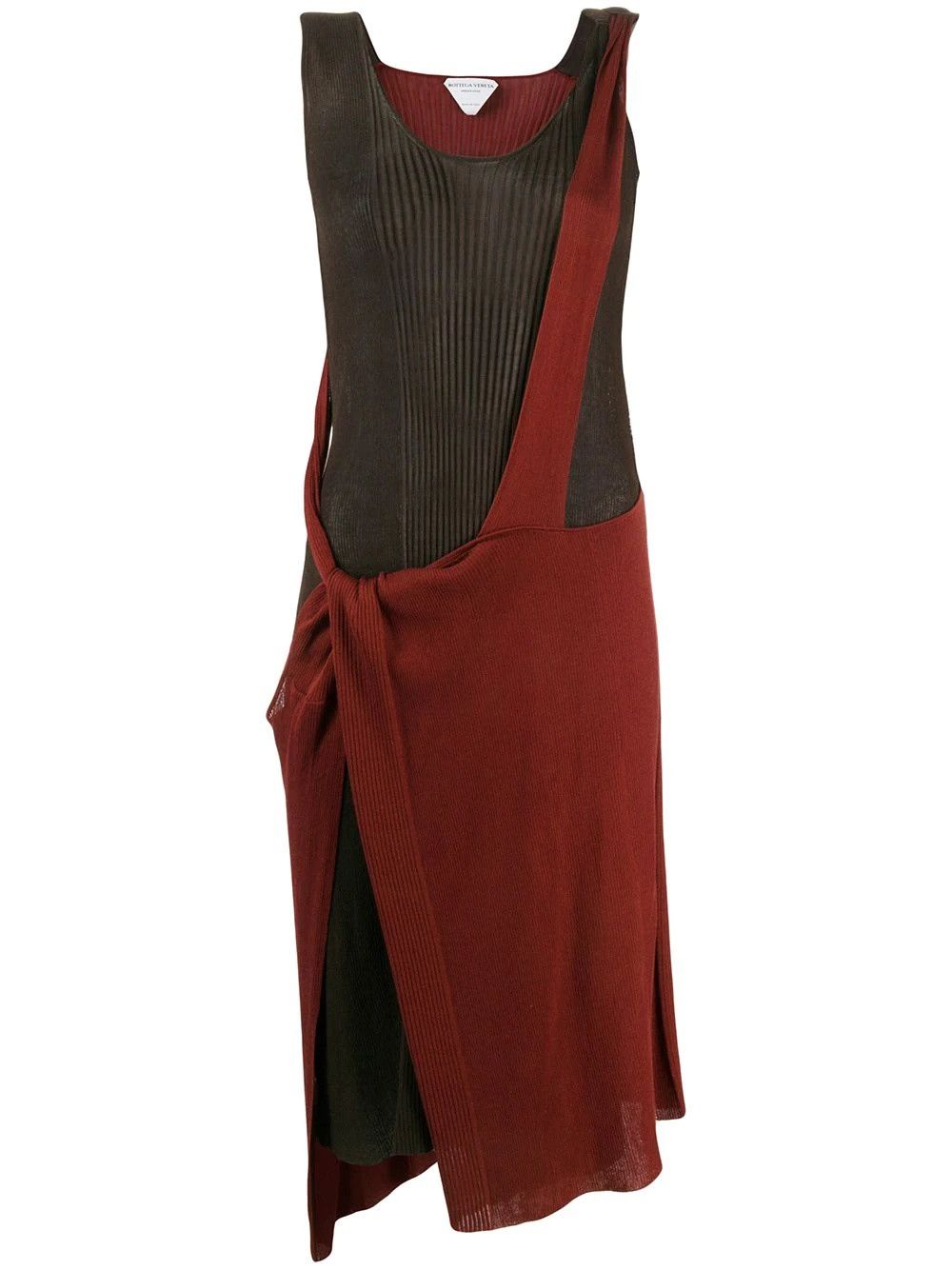 Bottega Veneta o1y0725 Midi Dress in Rust/Black Size M / US 6-8 / IT 42-44 - 1 Thumbnail