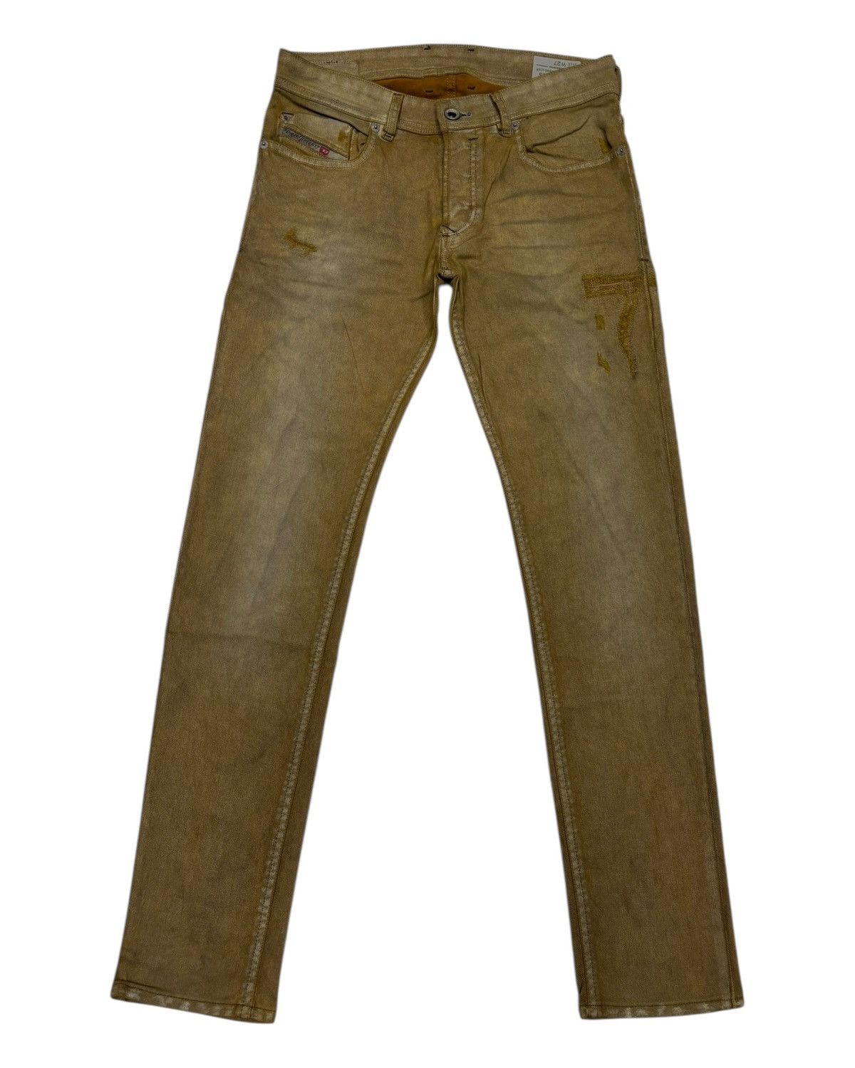 Diesel 💥Diesel Vintage Slim Skinny Distressed Jeans Tan Fade Size US 28 / EU 44 - 7 Thumbnail