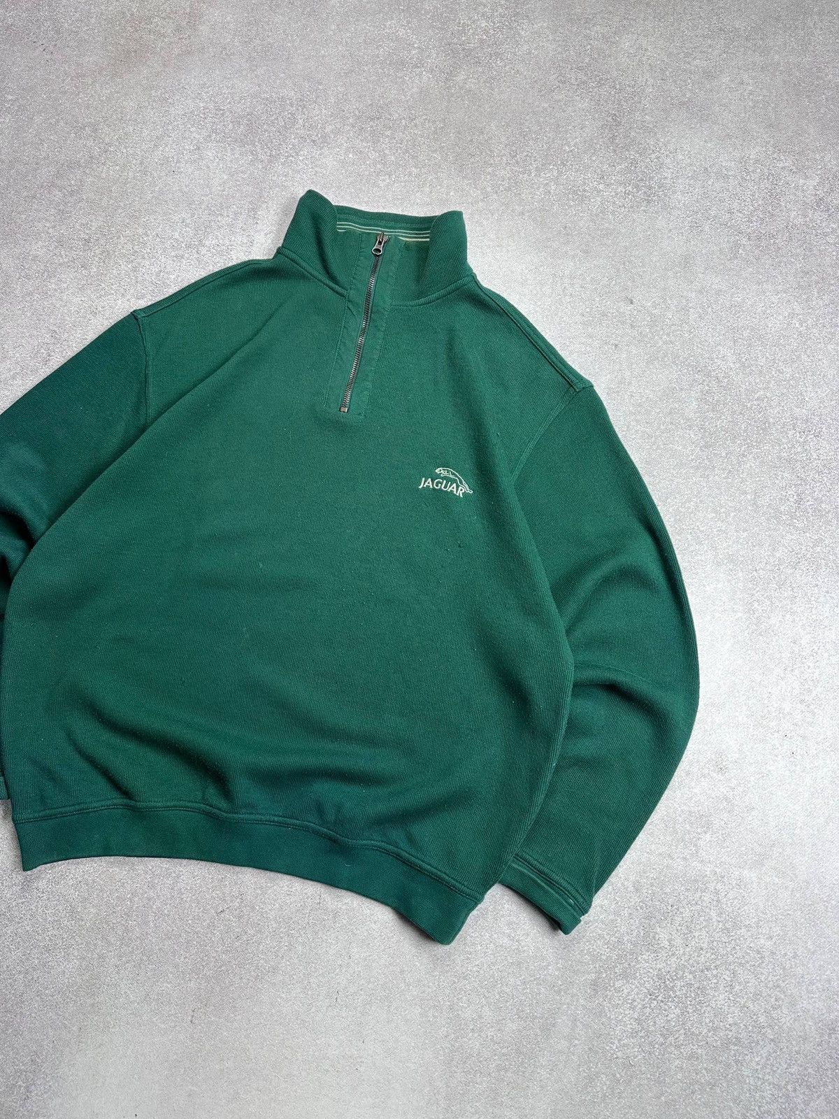 Vintage Vintage 90s Jaguar Quarter Zip Boxy Sweatshirt M Size US M / EU 48-50 / 2 - 2 Thumbnail