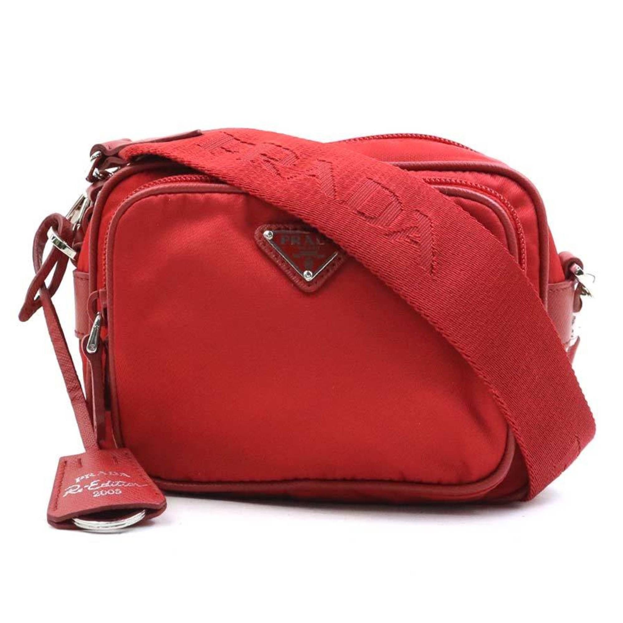 Prada Prada Shoulder Bag, Nylon, Red, Women's, 1BH153 56534a Size ONE SIZE - 1 Thumbnail