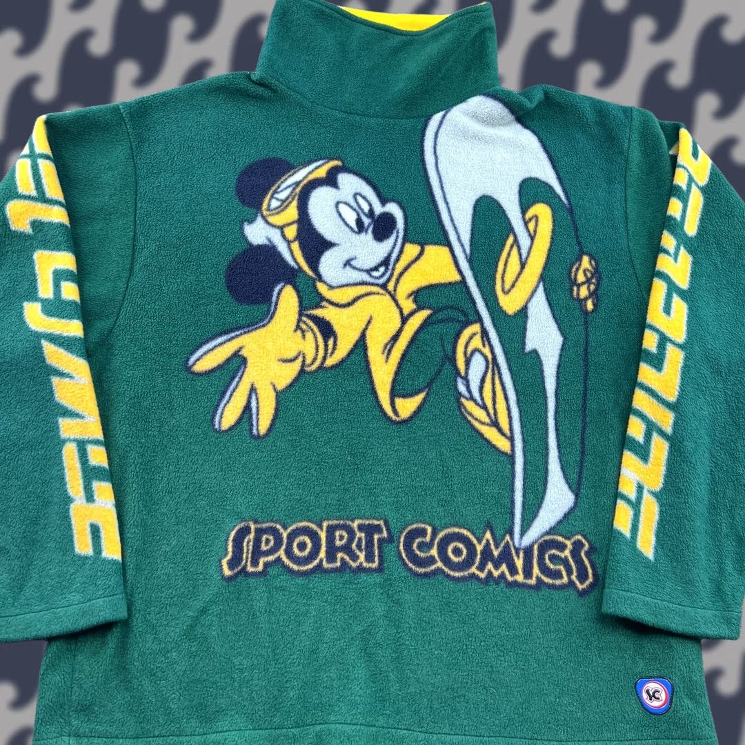 Vintage VINTAGE Sport Comics Mickey Mouse Fleece Pullover Sweater Shirt Medium Green Unisex Adults Men Womens Size US L / EU 52-54 / 3 - 1 Thumbnail