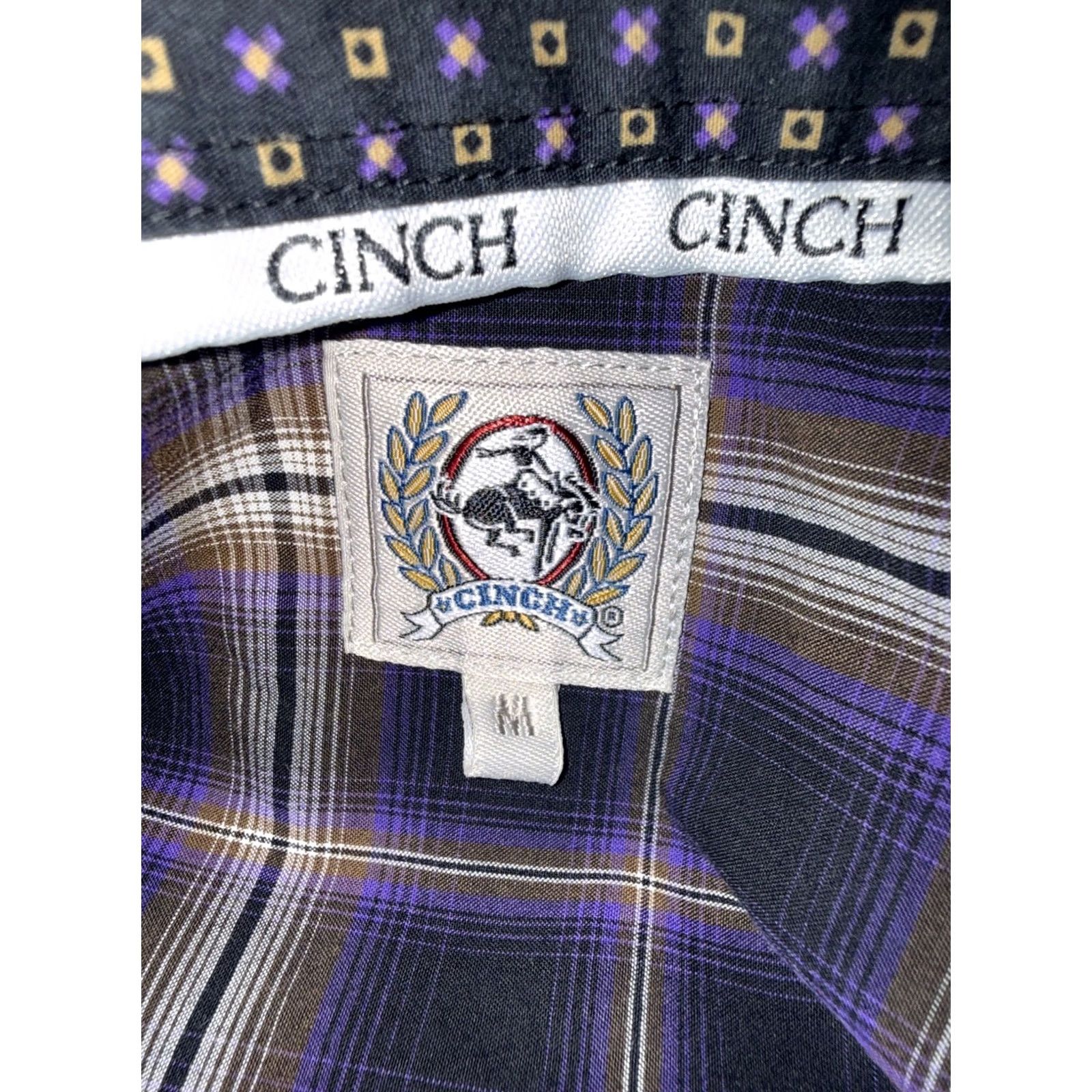 Vintage Cinch Shirt Men’s M Purple Black Plaid Button-Up Long Sleeve Western Cowboy Size US M / EU 48-50 / 2 - 3 Thumbnail