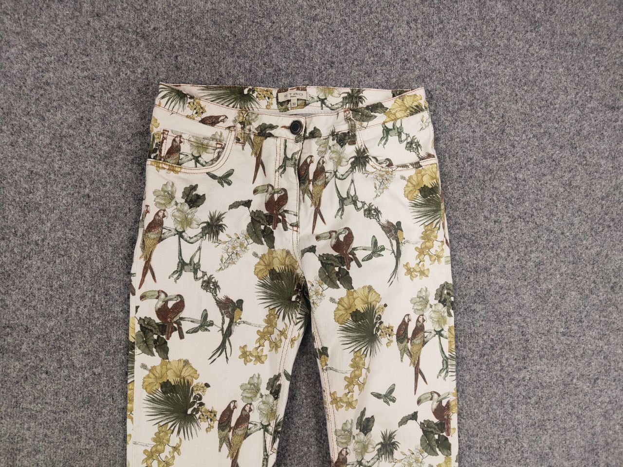 Etro Etro Milano Design Art Pattern bird Floral Slim Denim Jeans Size 30" / US 8 / IT 44 - 8 Thumbnail