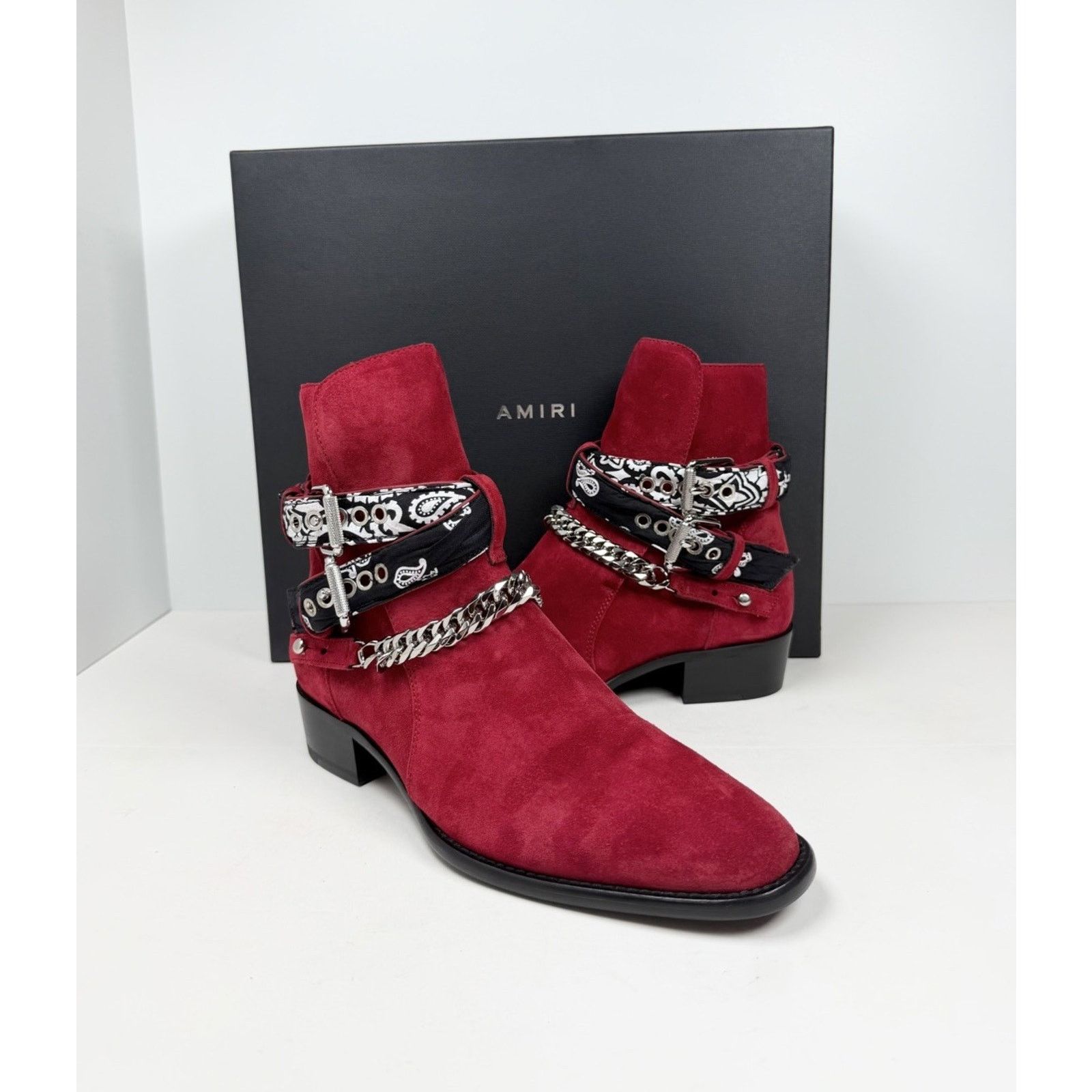 Amiri Size 8.5US - Amiri Chain Link Bandana Boots Merlot Red NEW Size US 8.5 / EU 41-42 - 2 Thumbnail