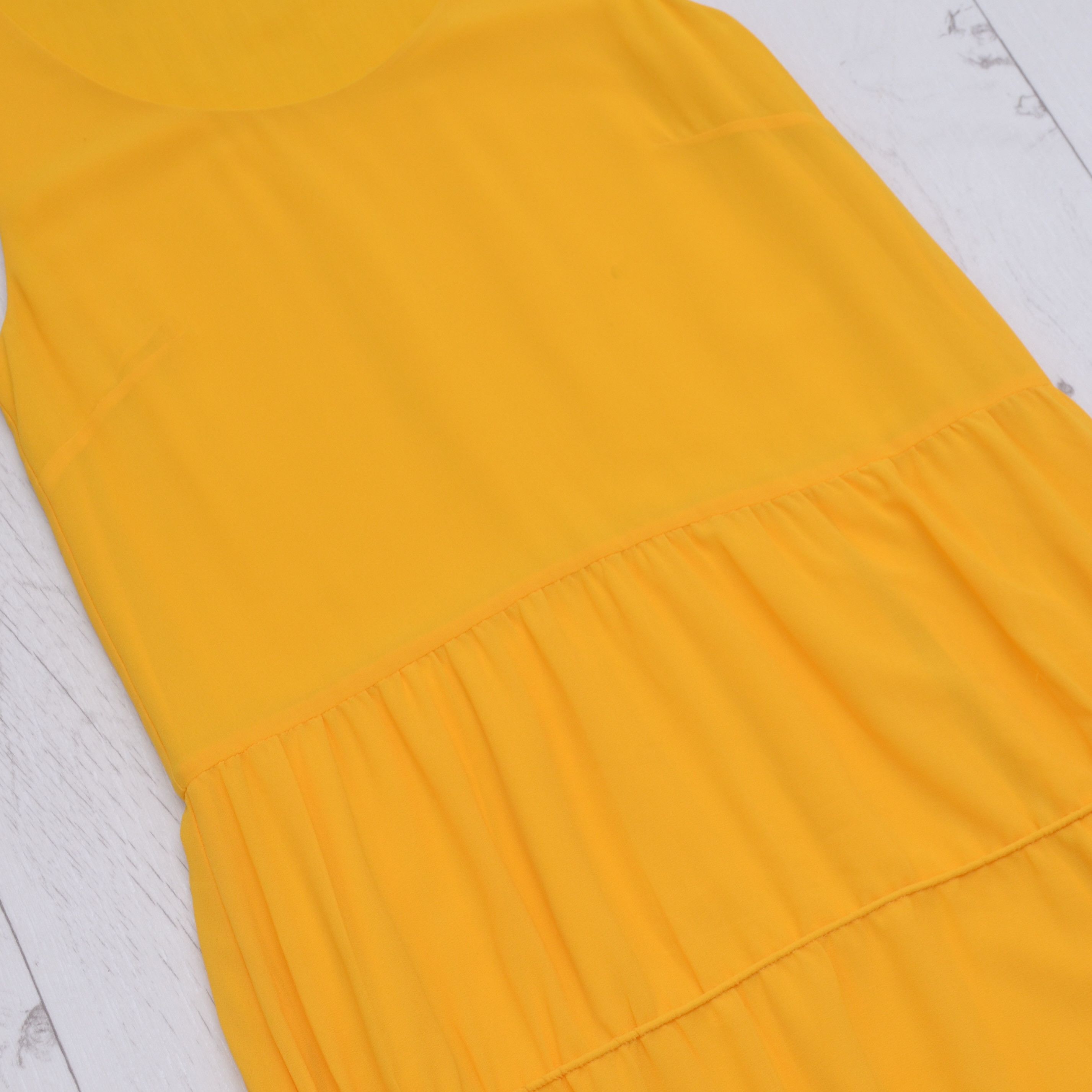 Maje Luxury Maje Rachelli Soild Yellow Crepe De Chine Maxi Dress Size XS / US 0-2 / IT 36-38 - 5 Thumbnail