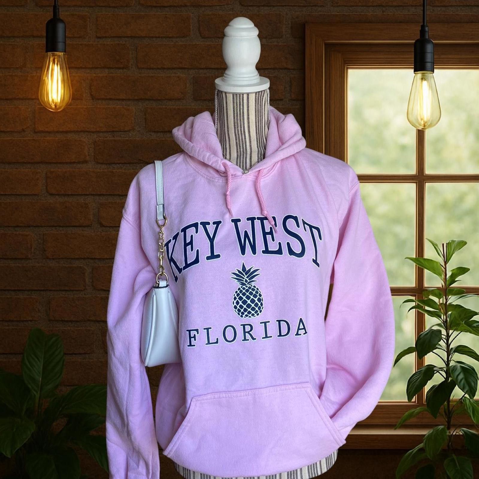 Gildan Pink Key West Florida hoodie sweatshirt Size S / US 4 / IT 40 - 2 Thumbnail