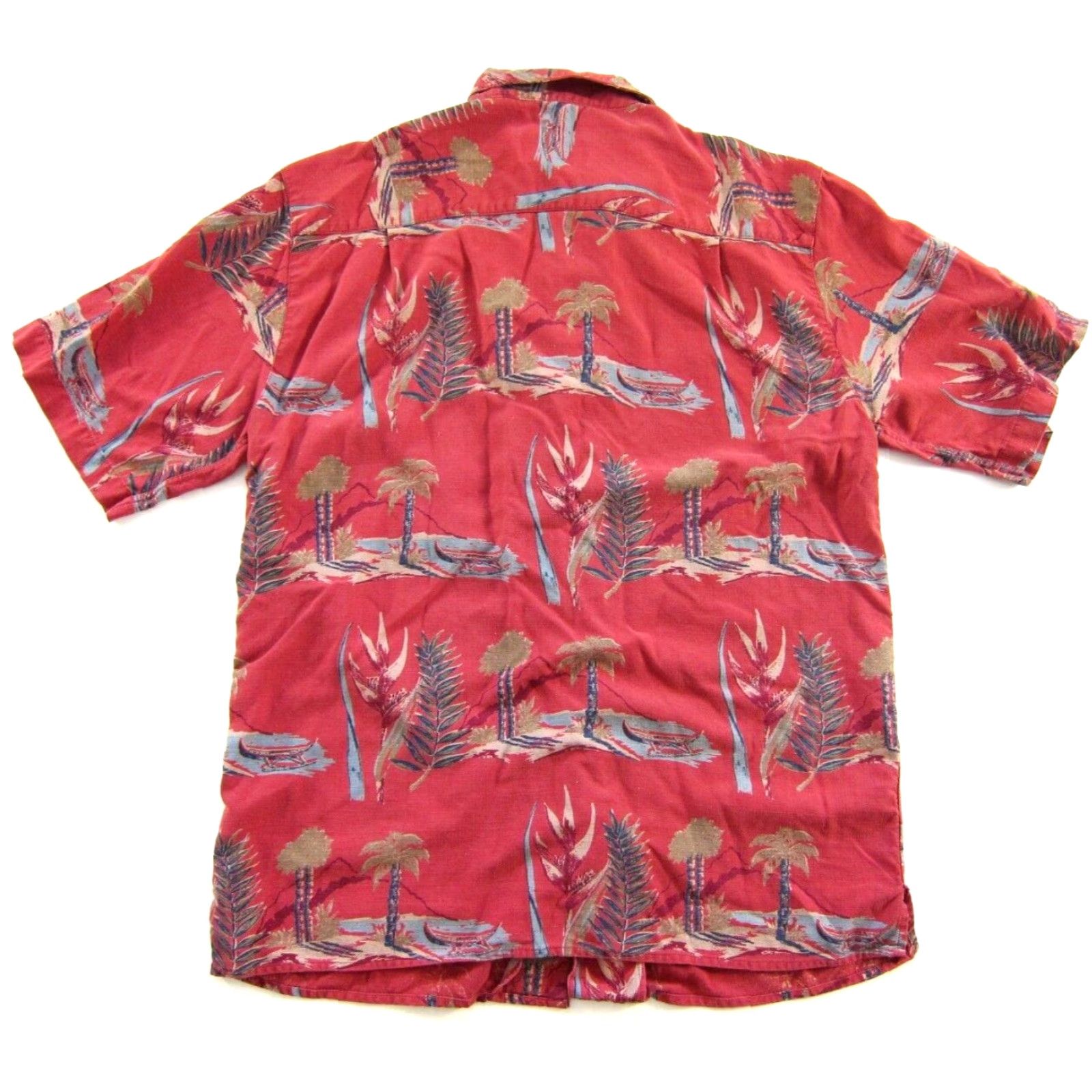 Vintage VINTAGE Pusser's Shirt Hawaiian Button-Down Short Sleeve Silk Medium Red Floral Silk Size US M / EU 48-50 / 2 - 2 Thumbnail