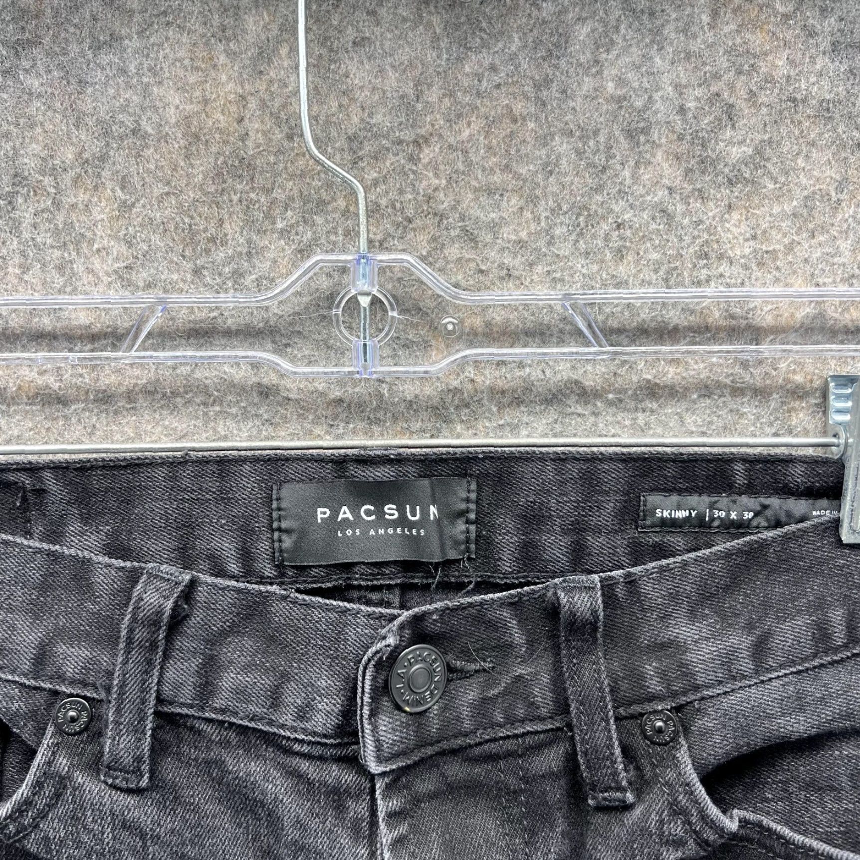 Pacsun Pacsun Jeans Men 30x30 Black Denim Skinny Fit Regular Rise Mid 30 Inseam Cotton Denim Button Pockets Brand PacSun Size US 30 / EU 46 - 7 Thumbnail