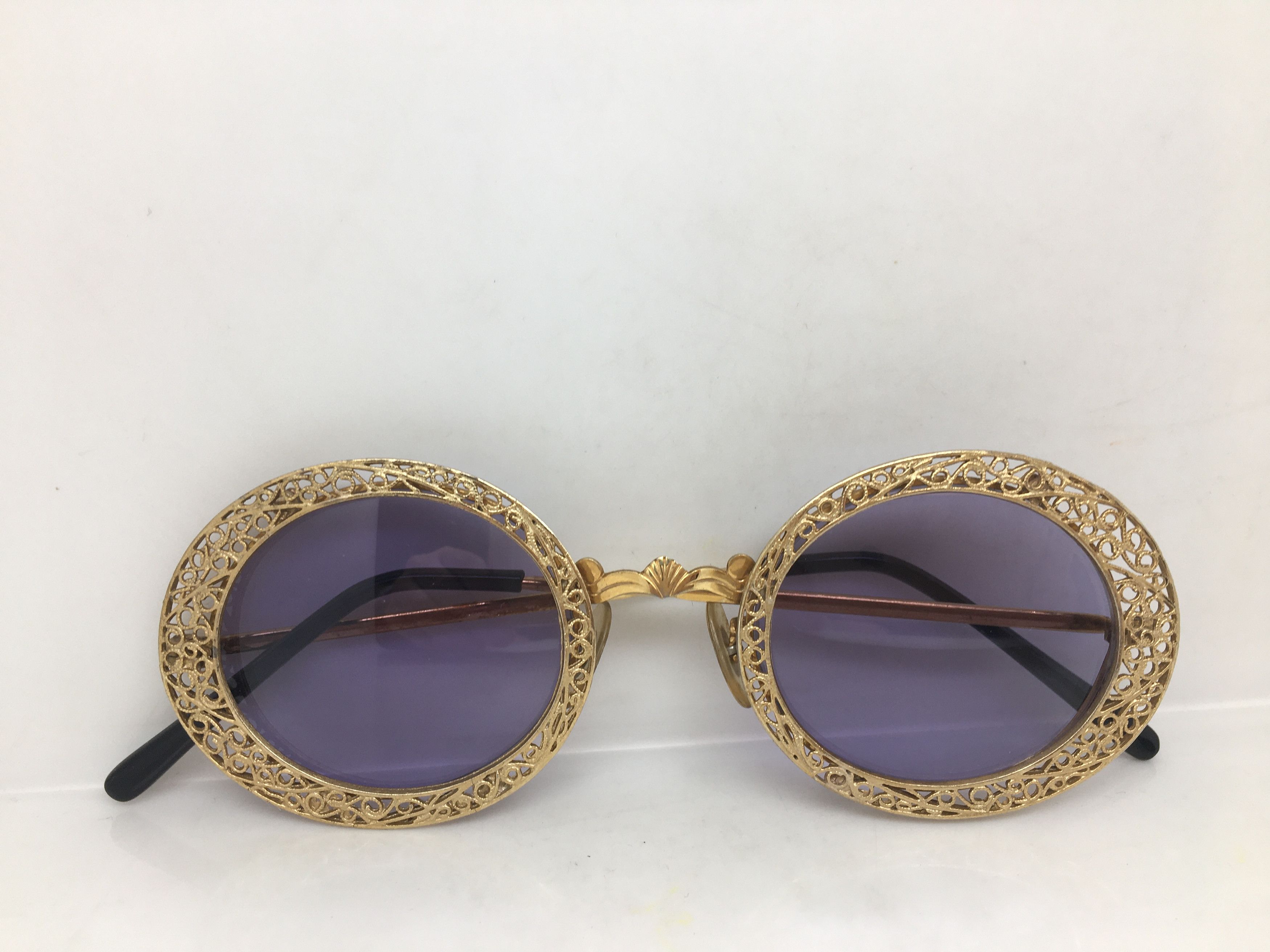 Vintage 69 MOD TURA trafitto peltro filigrana wash OCCHIALI DA SOLE Size ONE SIZE - 9 Thumbnail