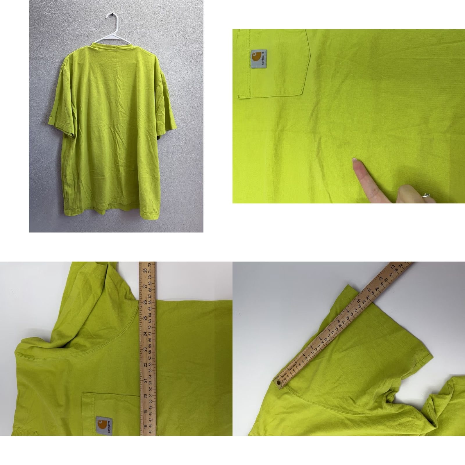 Carhartt Carhartt Mens T-Shirt XL Original Fit Lime Green Pocket Short Sleeve Shirt Mens XL Green Pocket Size US XL / EU 56 / 4 - 8 Thumbnail