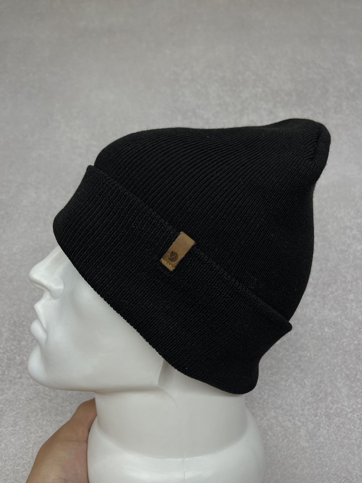 Fjallraven Mens Fjallraven Knit Wool Beanie Hat Black Size ONE SIZE - 2 Thumbnail