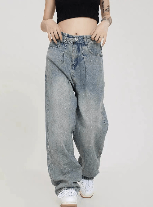 Japanese Brand × Jean American retro washed loose versatile wide-leg jeans Size US 32 / EU 48 - 2 Thumbnail