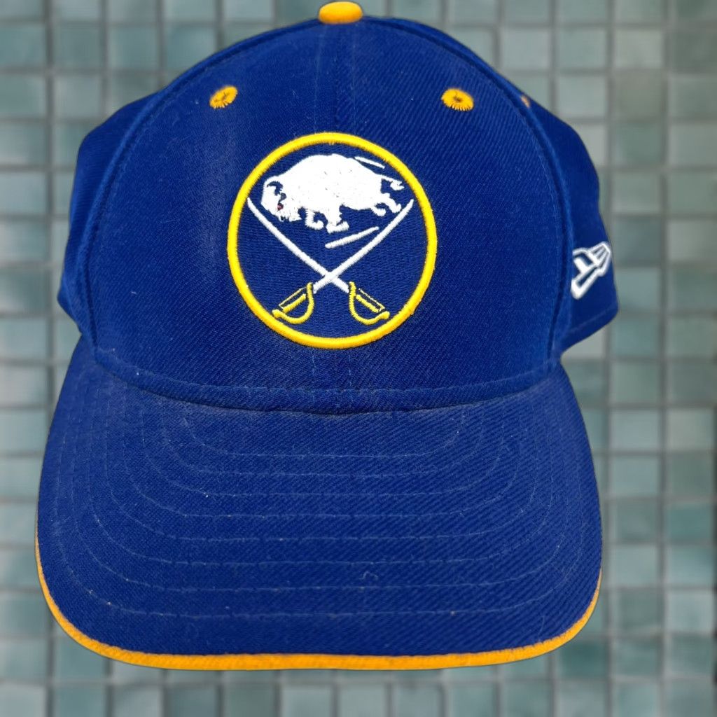 New Era VINTAGE New Era Buffalo Sabres Hat Baseball Cap Fitted 7 3/8 Blue Canvas 90s Retro Sports Men Size ONE SIZE - 1 Thumbnail