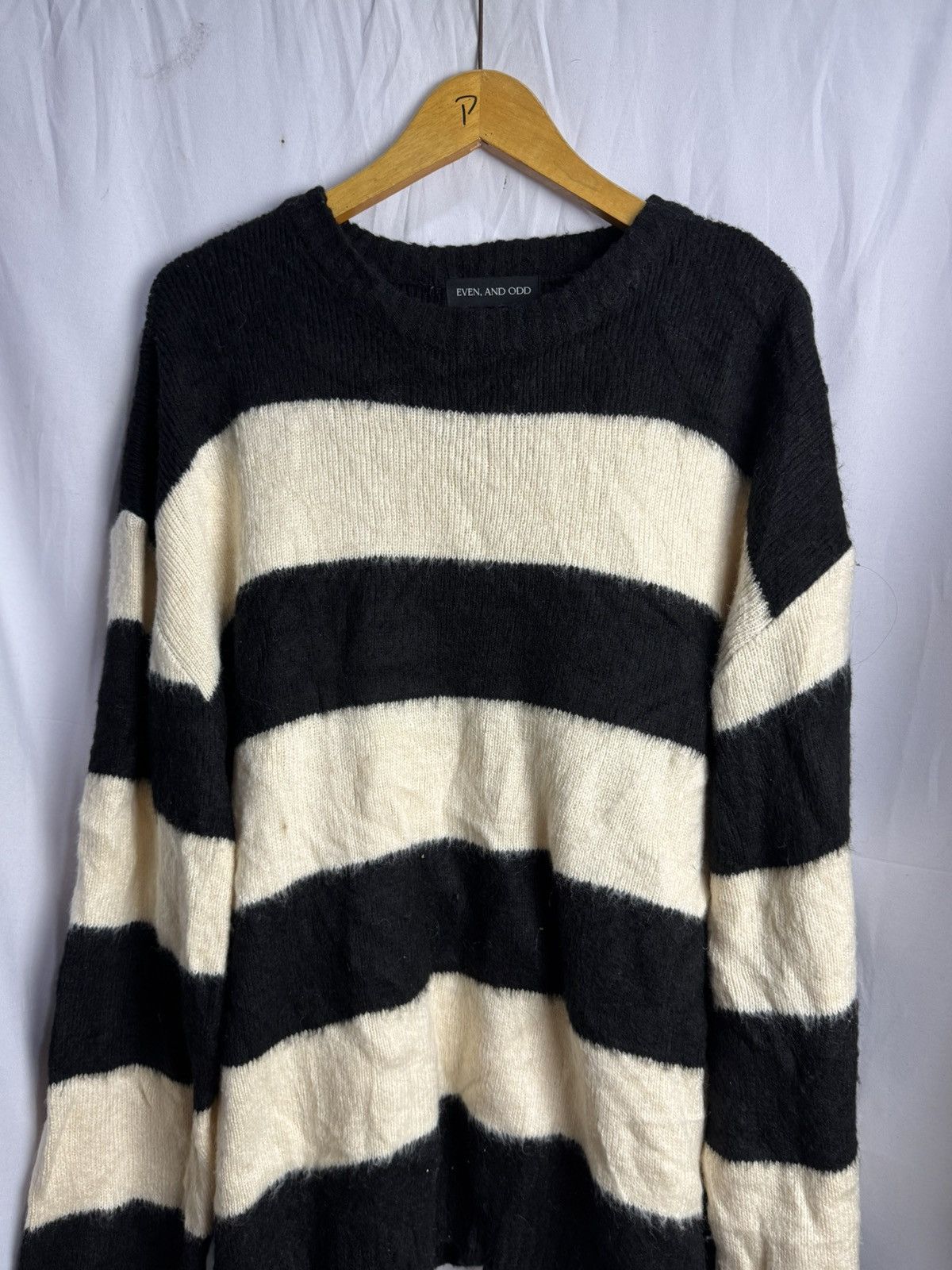 20471120 Mohair Cardigan Stripe Grunge Kurt Cobain Japanese Style Size US L / EU 52-54 / 3 - 3 Thumbnail