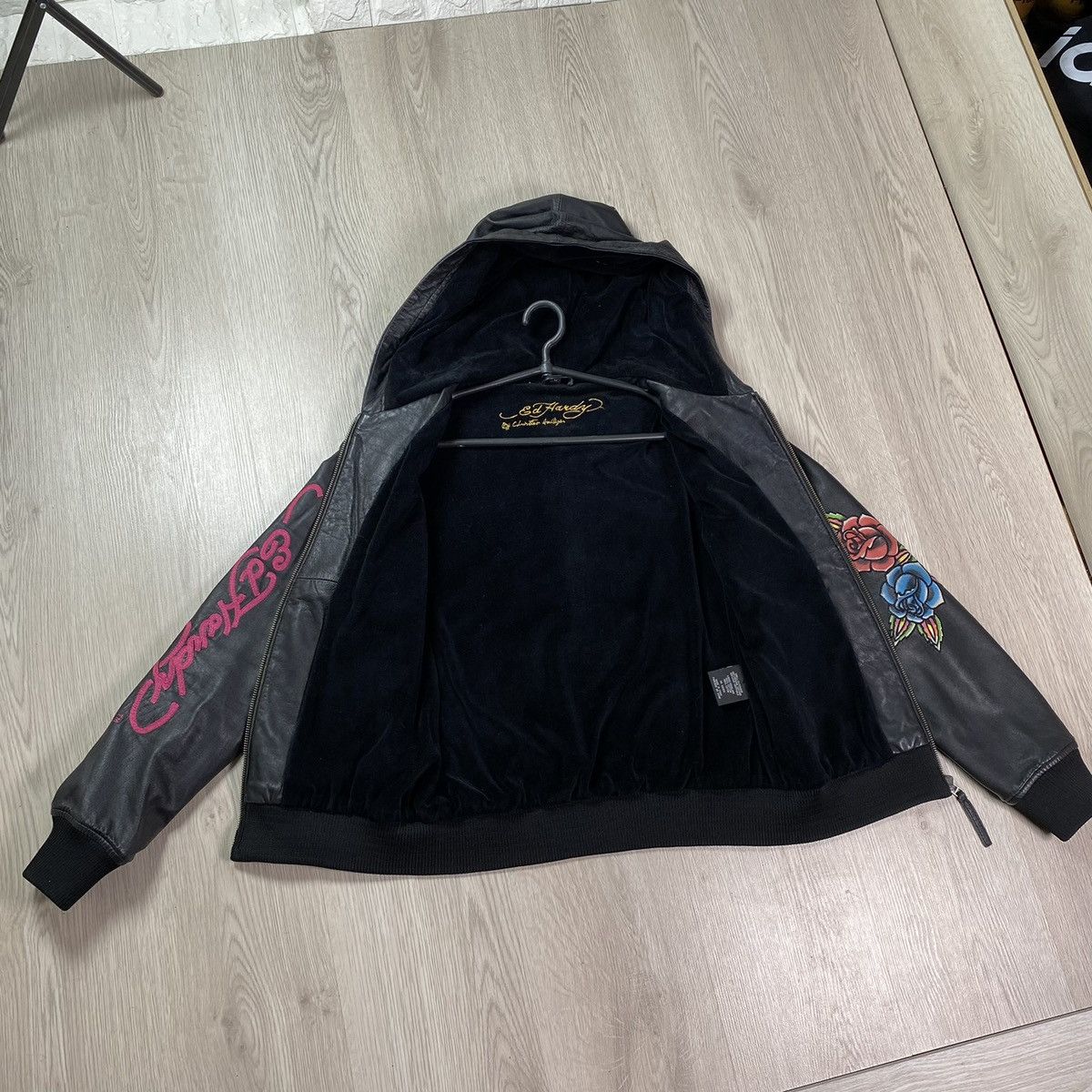 Ed Hardy Ed Hardy by Christian Audigier genuine leather hooded jacket Size S / US 4 / IT 40 - 17 Thumbnail