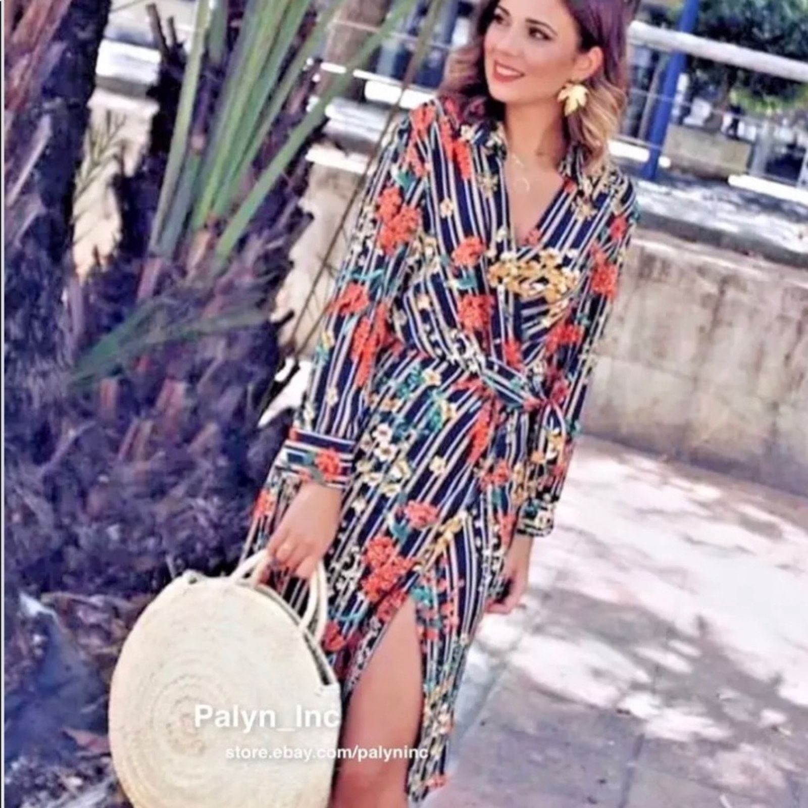 Zara Zara floral stripe wrap dress size XS Size XS / US 0-2 / IT 36-38 - 3 Thumbnail