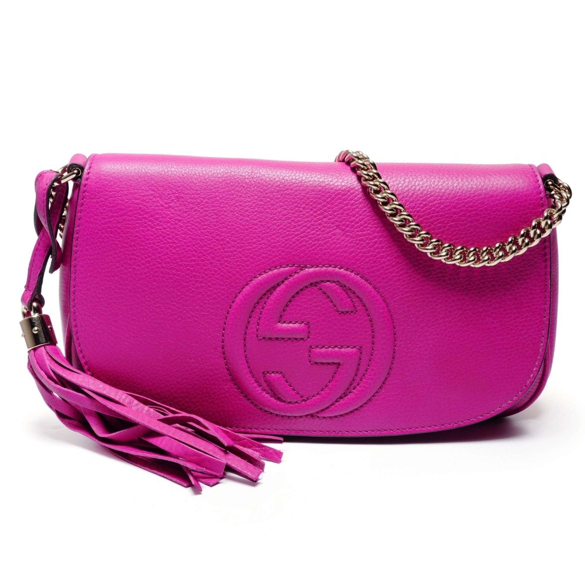 Gucci Gucci Soho G-stitch fringe shoulder bag, pink Size ONE SIZE - 1 Thumbnail