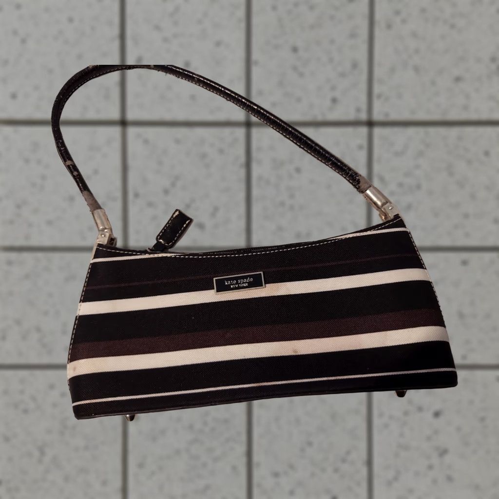 Vintage Womens kate spade new york Purse Black Shoulder Bag Cotton Blend Handbag Womens Black Purse Size ONE SIZE - 1 Thumbnail