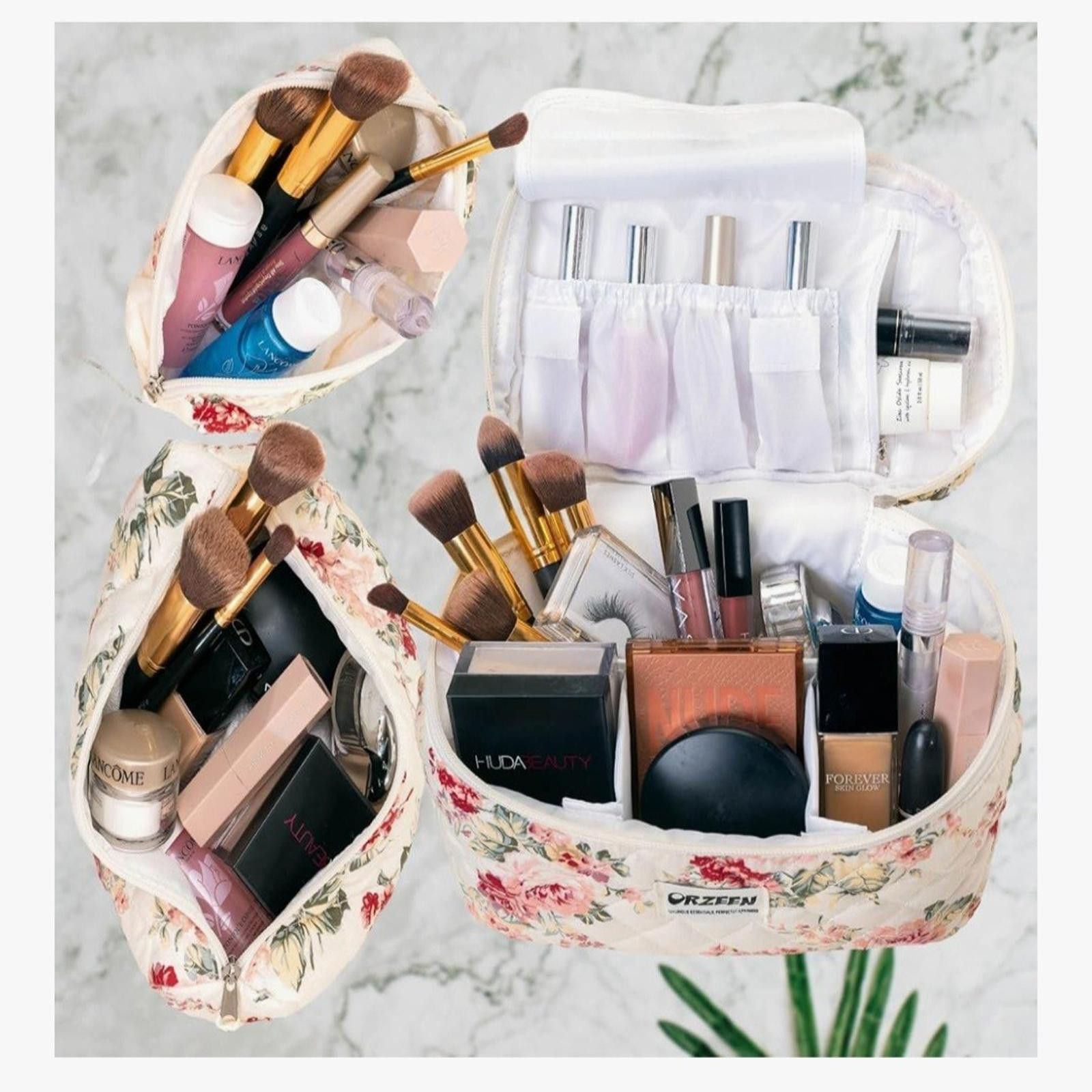 Other 3 Pack Floral Makeup Cosmetic Bags for Women - Multisize Size ONE SIZE - 3 Thumbnail